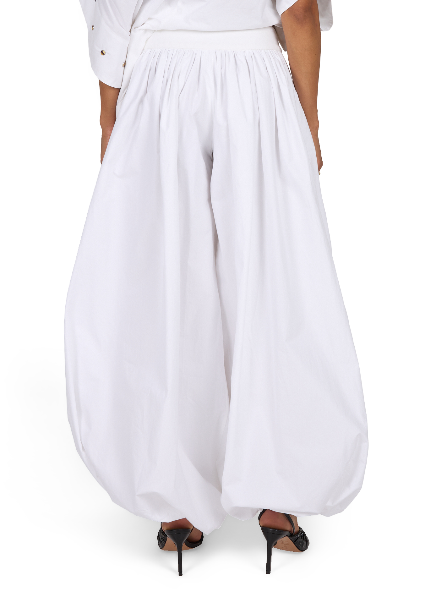 High-waisted cotton harem pants CHRISTOPHER ESBER White