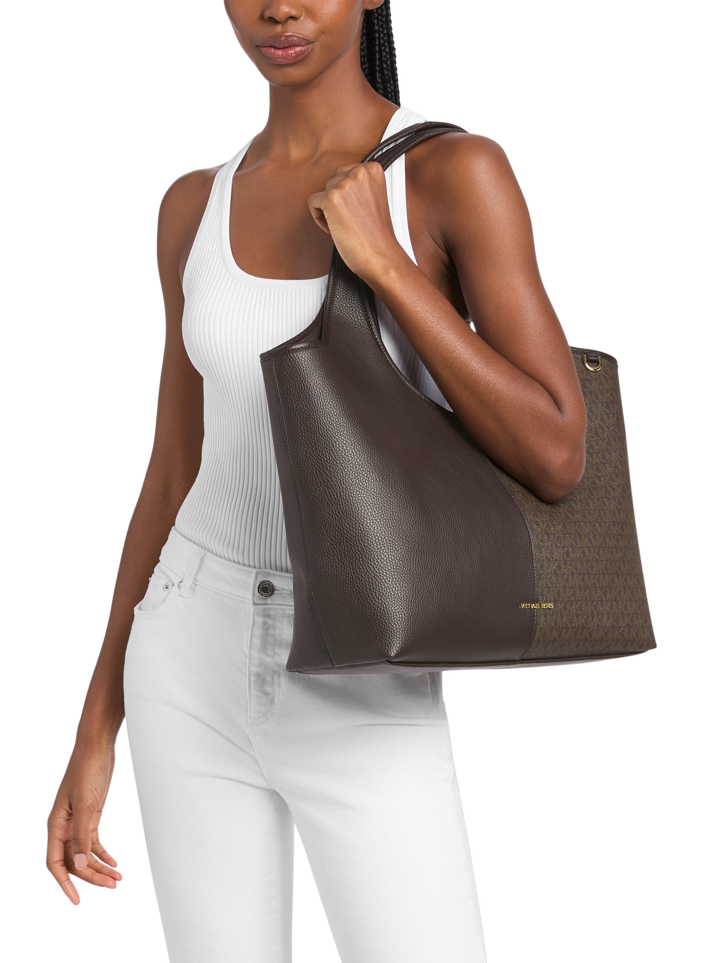 Sac cabas imprimé MICHAEL KORS Marron