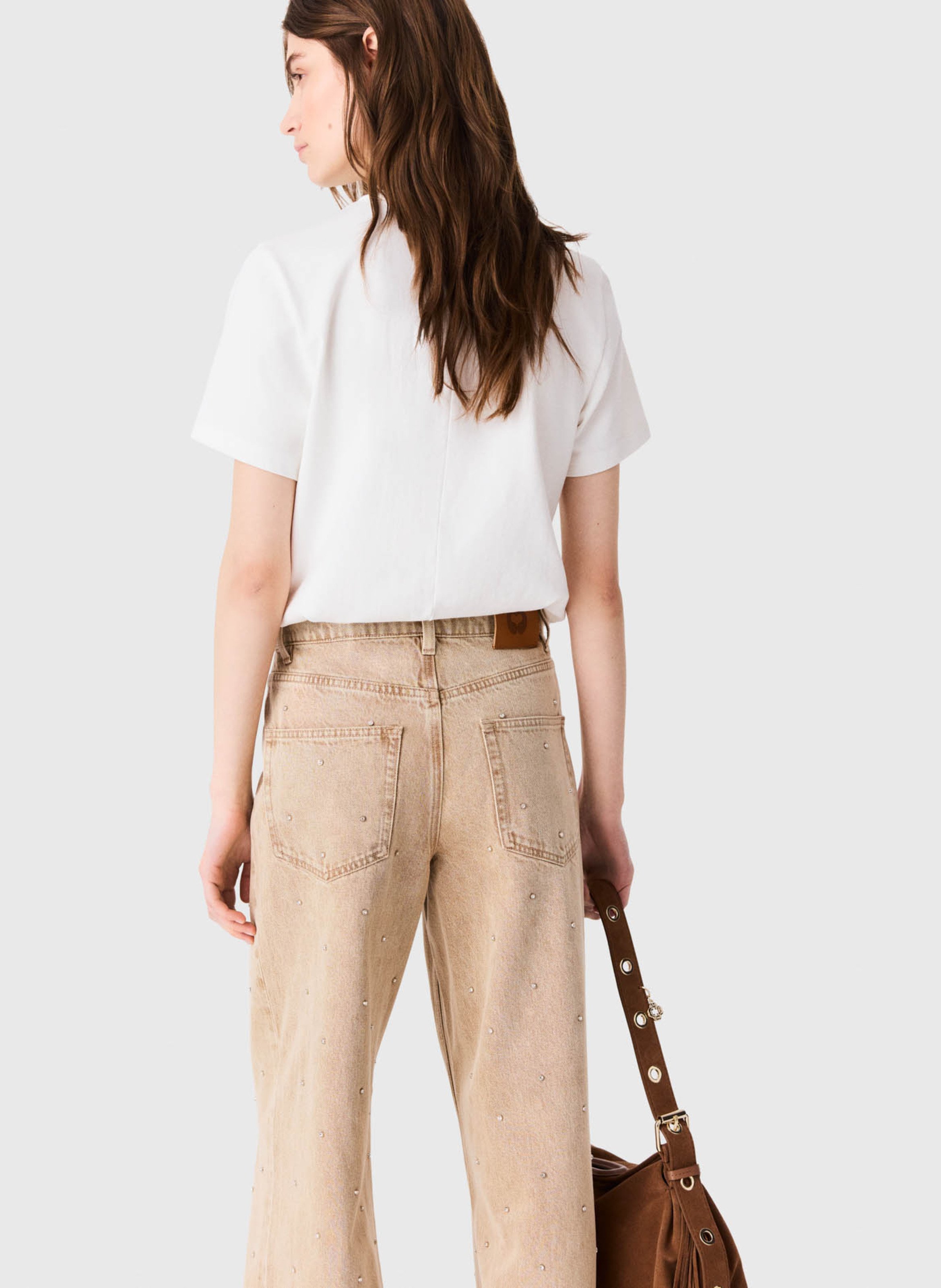 Tee-shirt droit en coton MAJE Blanc