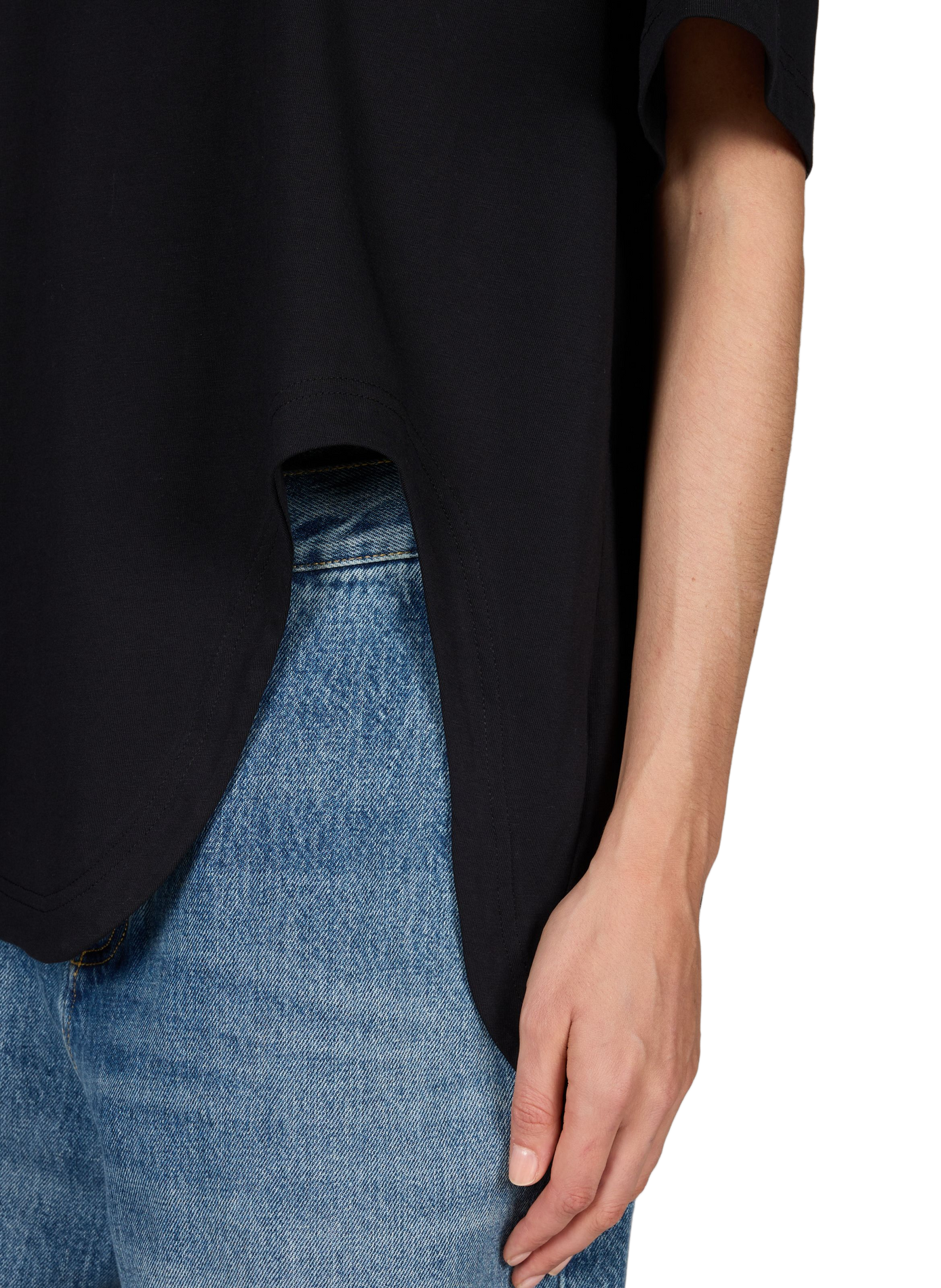 T-shirt manches courtes en coton THE ATTICO Noir