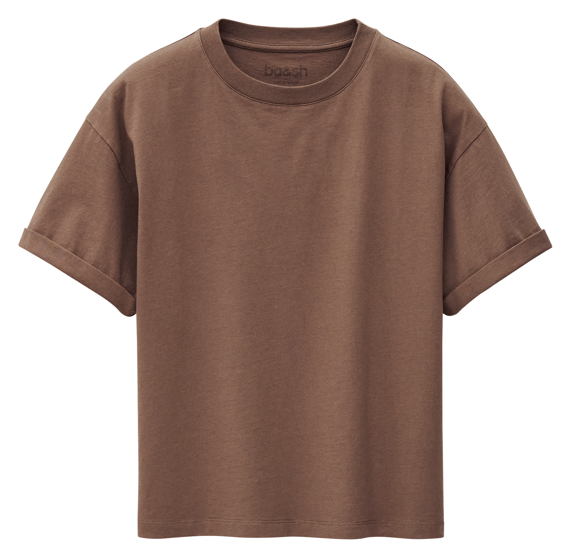 Rechte T-shirt met ronde hals van katoen Rosie BA&SH Beige