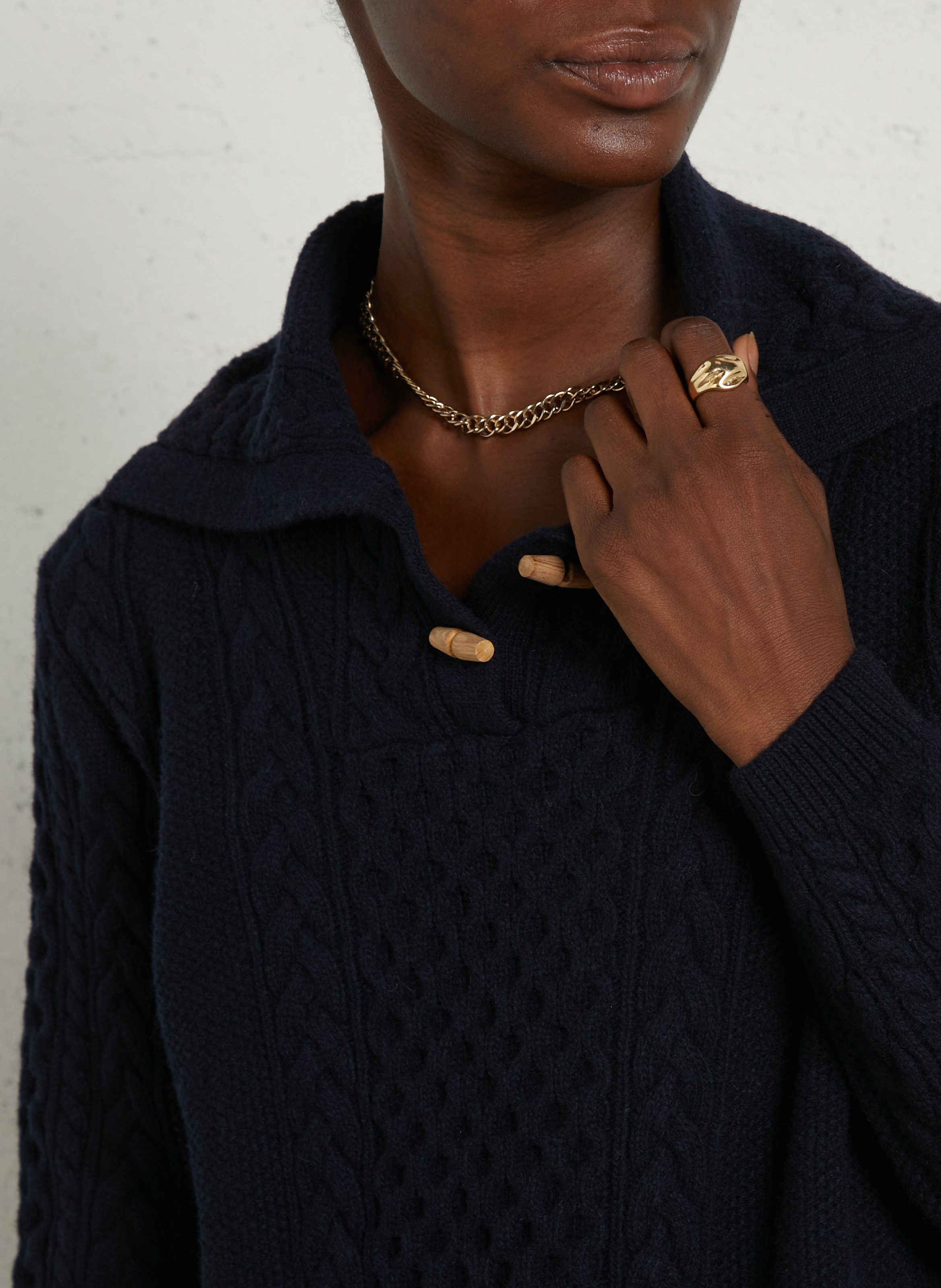 Midi jurk in ruime pasvorm van gemengde wol erfgoed ARMOR-LUX Blauw