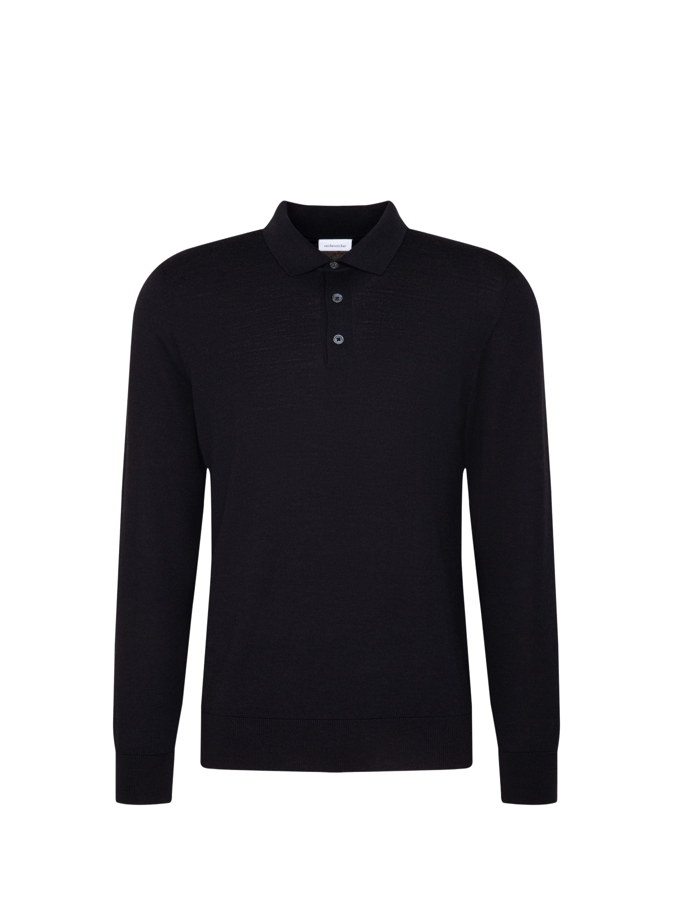 Polo manches longues droit en laine SEIDENSTICKER Bleu