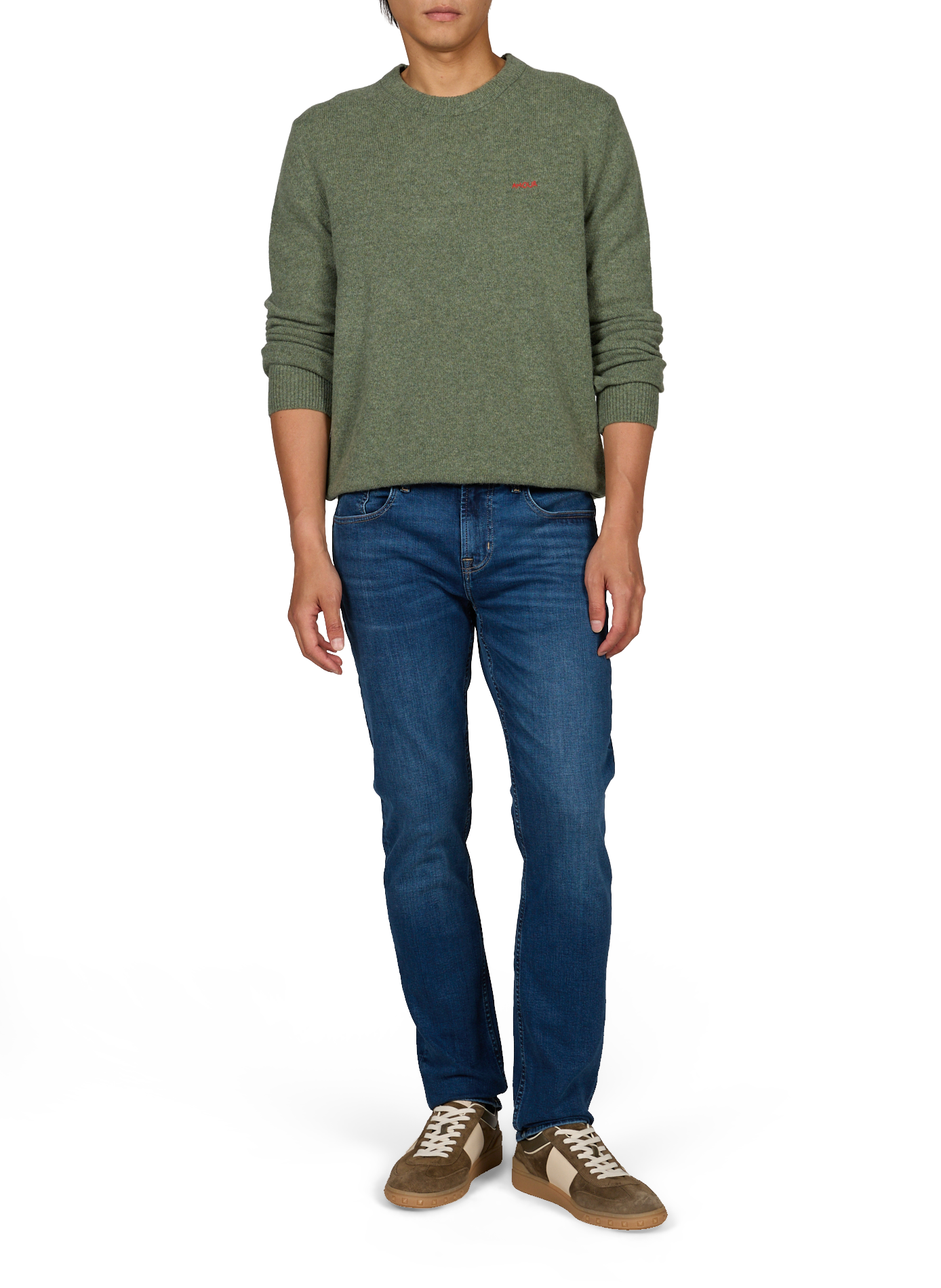 Round neck wool straight sweater MAISON LABICHE Green