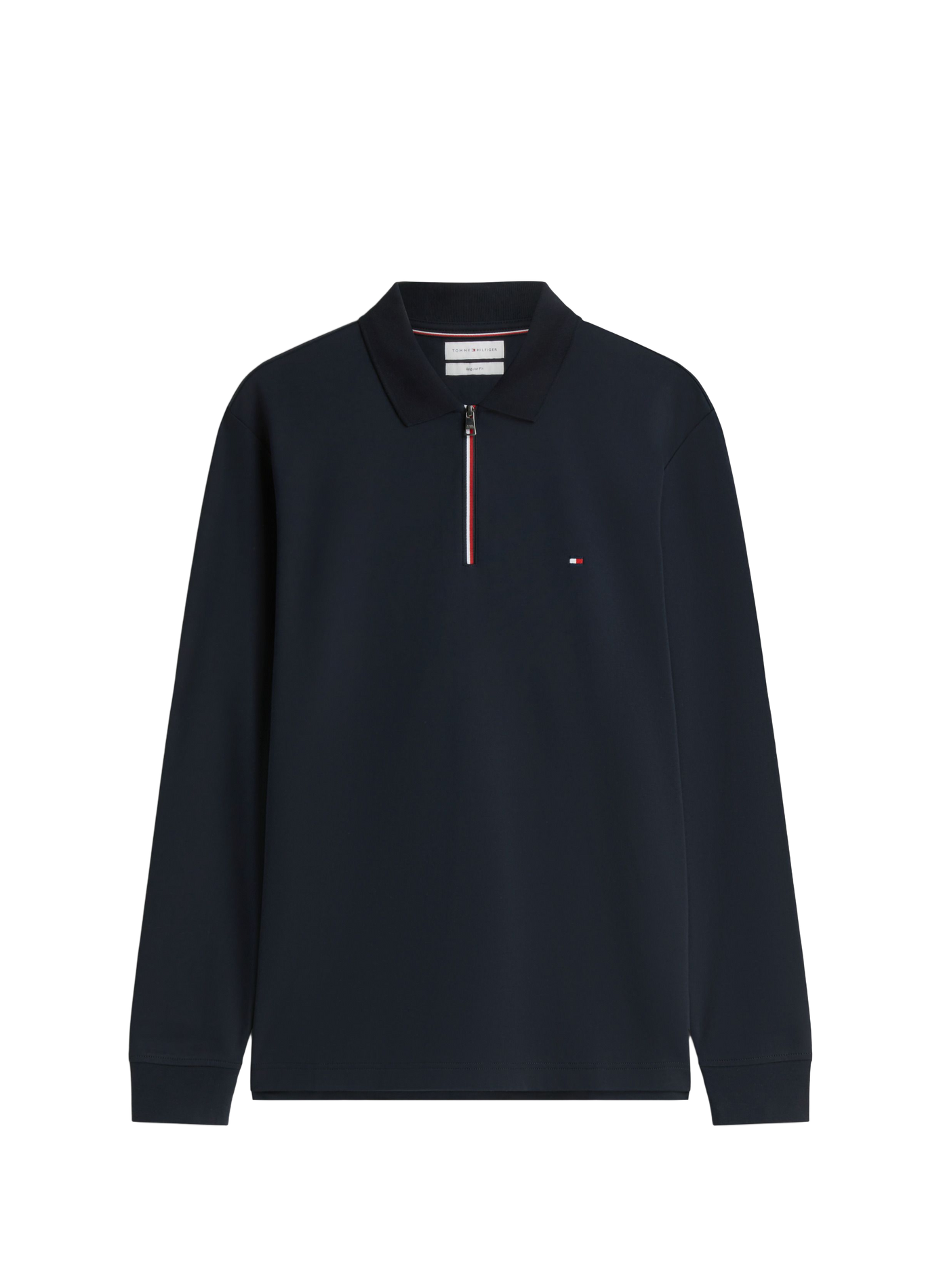 Polo droit col zippé uni TOMMY HILFIGER Blue