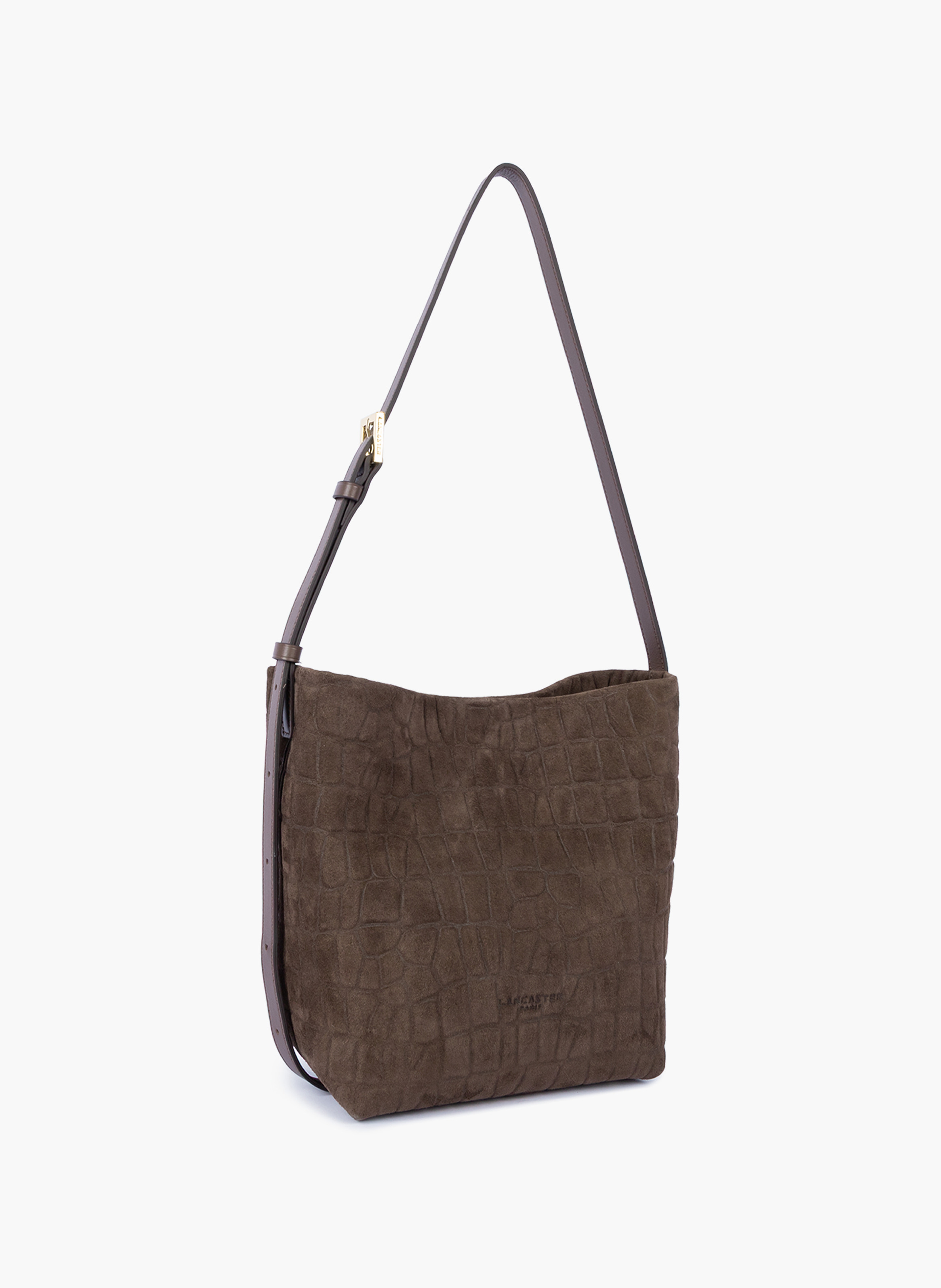 Petit sac seau - suède exo LANCASTER Marron