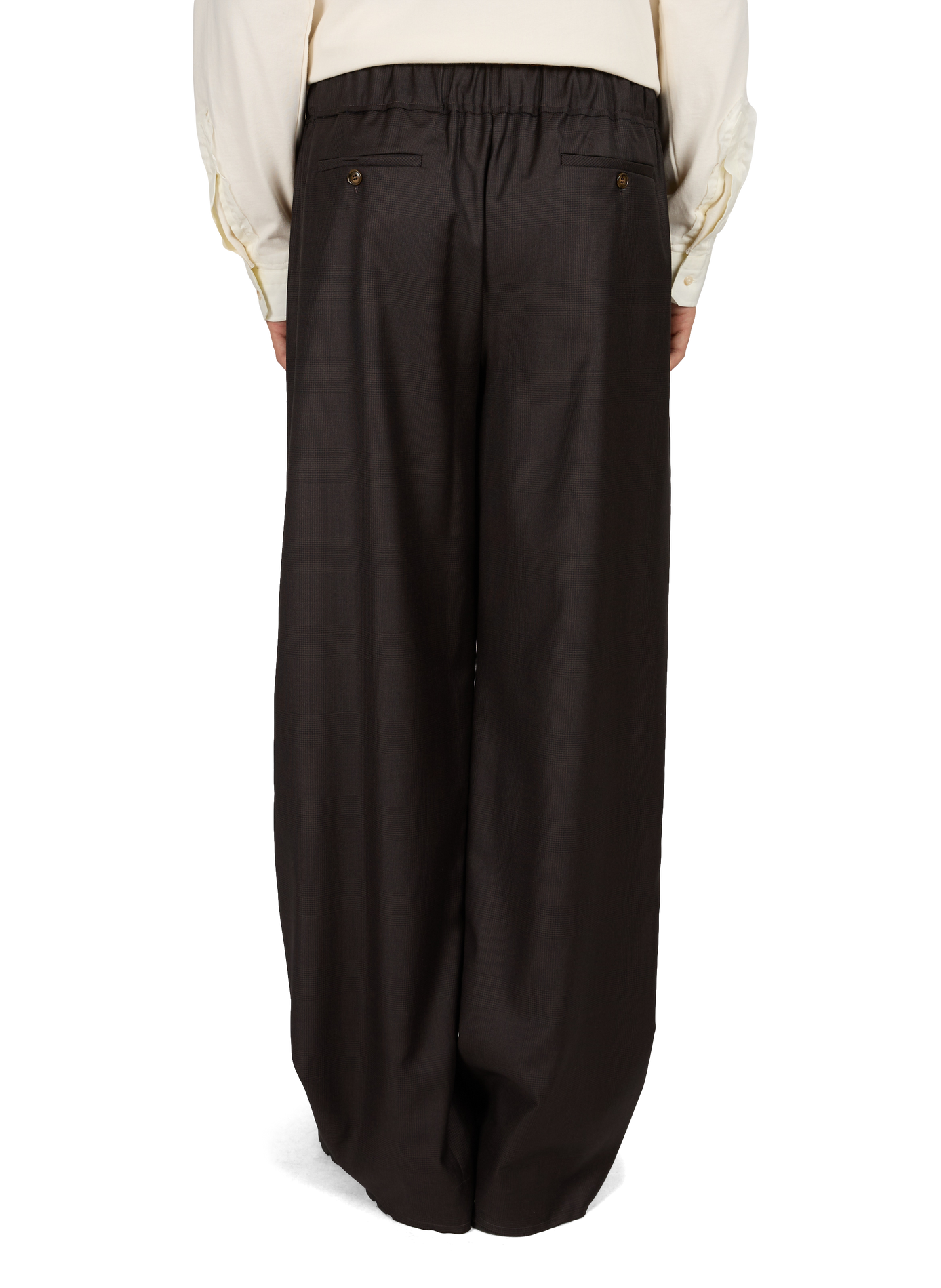 Gerade geschnittene Hose aus Wolle mit Hahnentrittmuster SONIA CARRASCO Braun