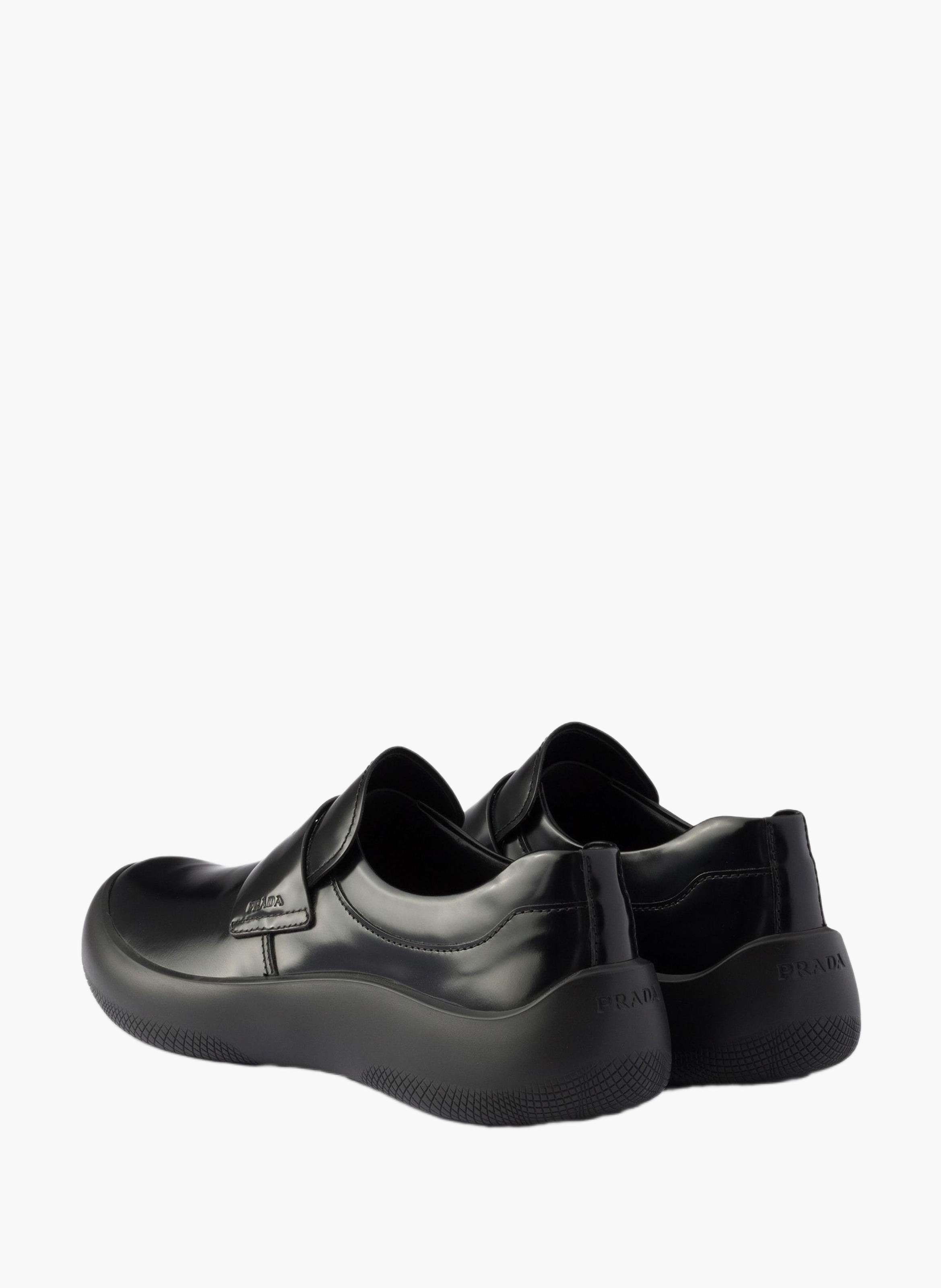 Mocassins en cuir brossé PRADA Noir