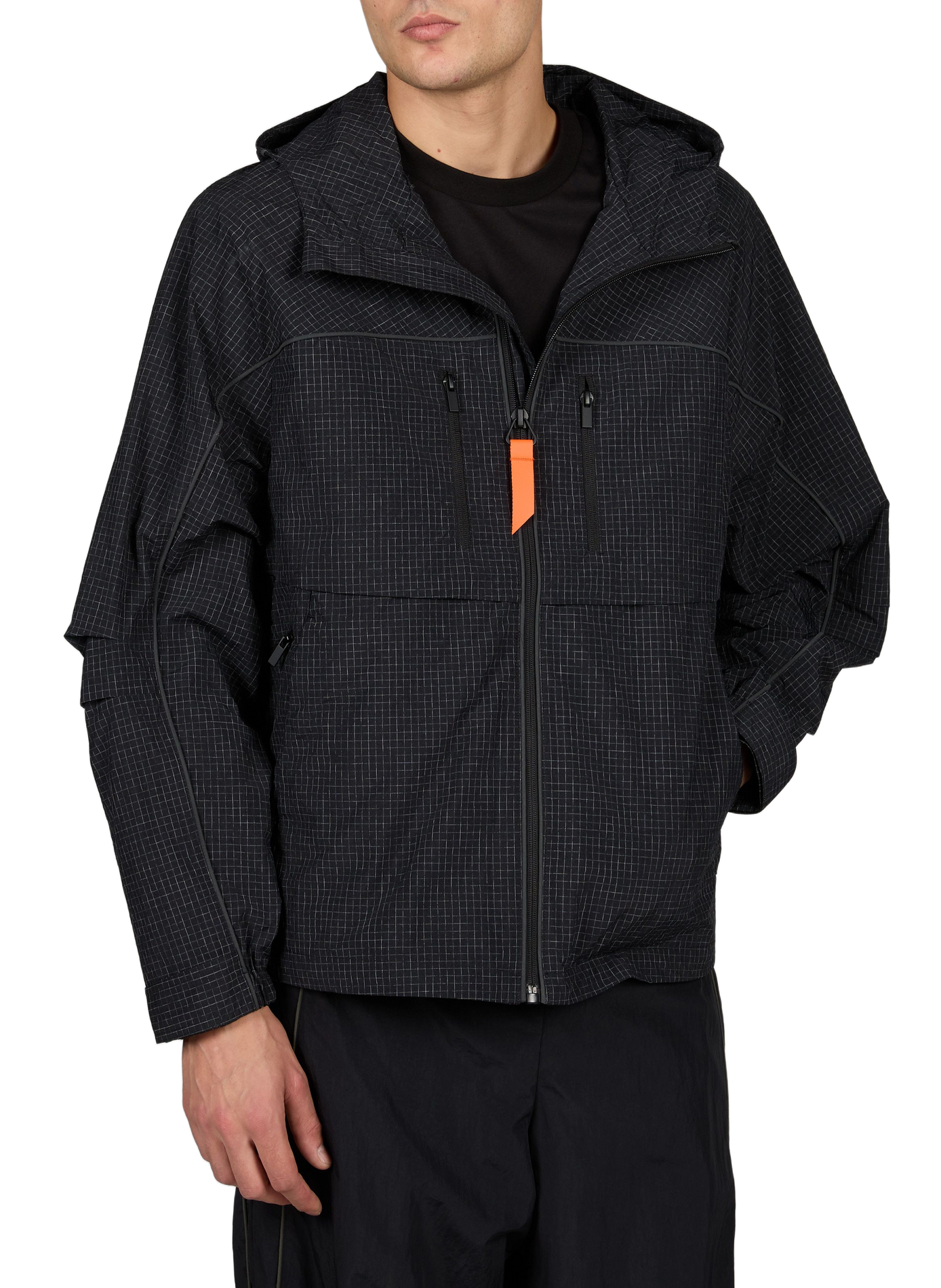 Aex hooded printed ripstop windbreaker GERTRUDE Black