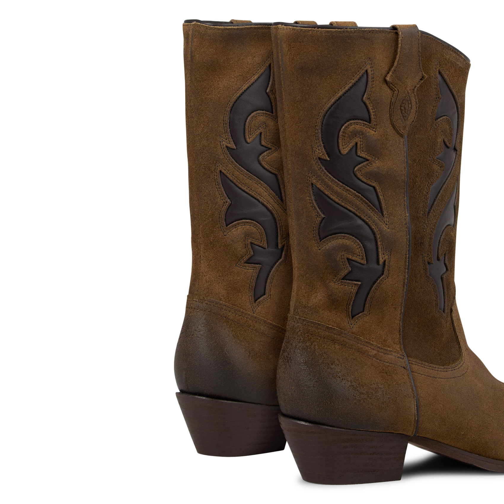 Bottes en cuir velours curtis BA&SH Beige
