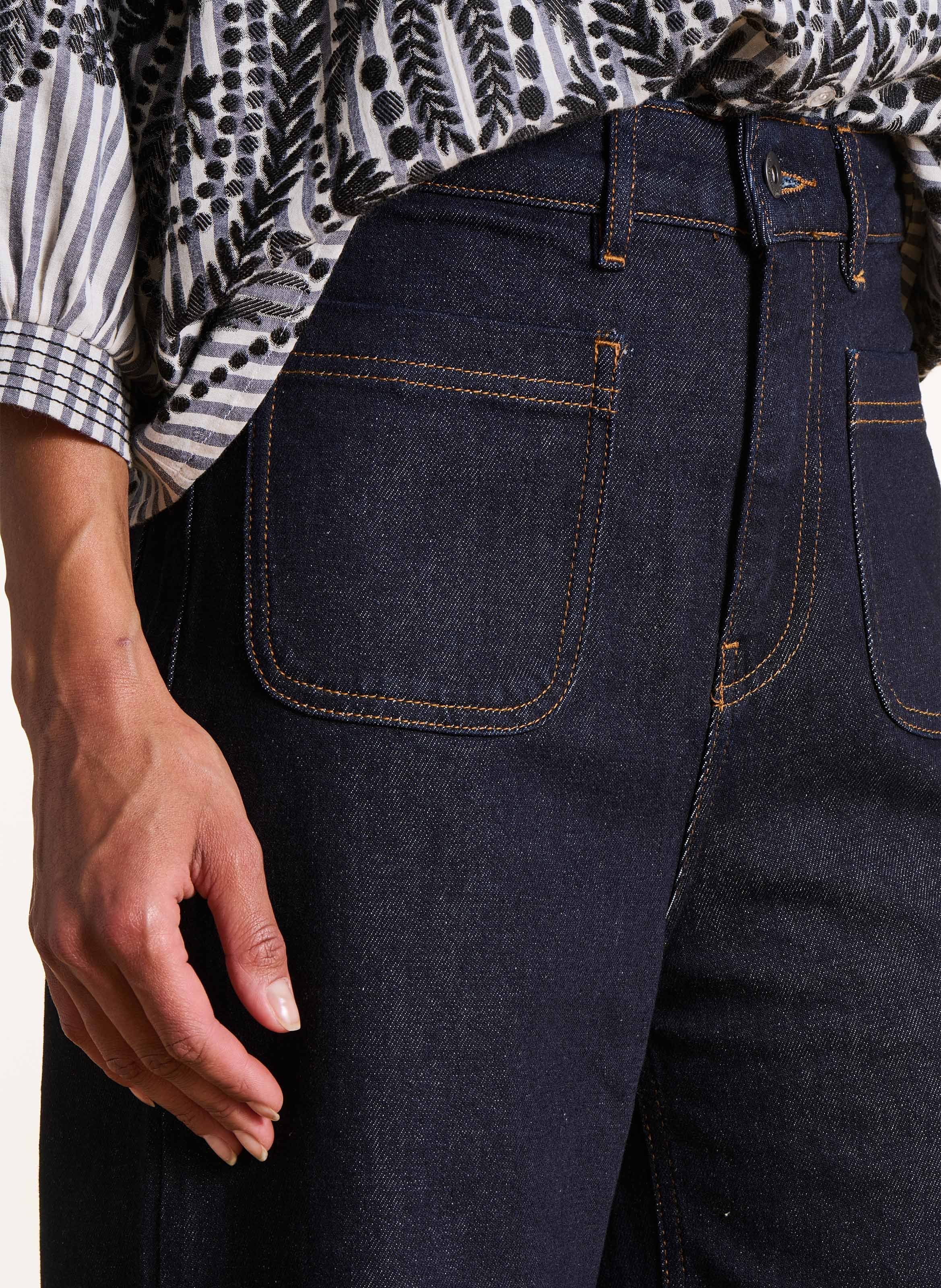 Cropped jeans van een katoenmix met biologisch katoen LA FEE MARABOUTEE Blauw