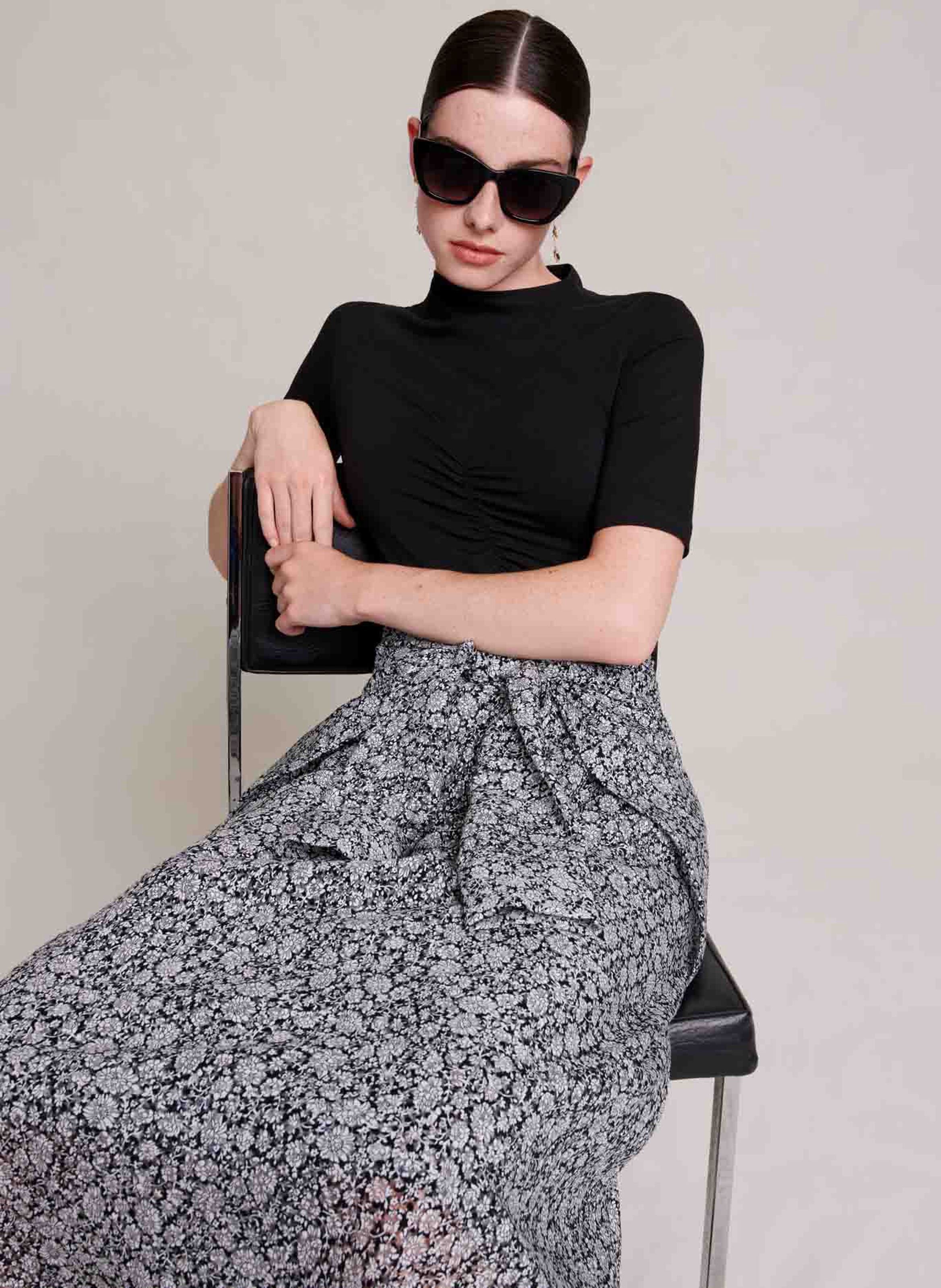 Pull MAJE Noir Fin Avec Fermeture Éclair Devant - Taille 3 - Occasion Très Bon État