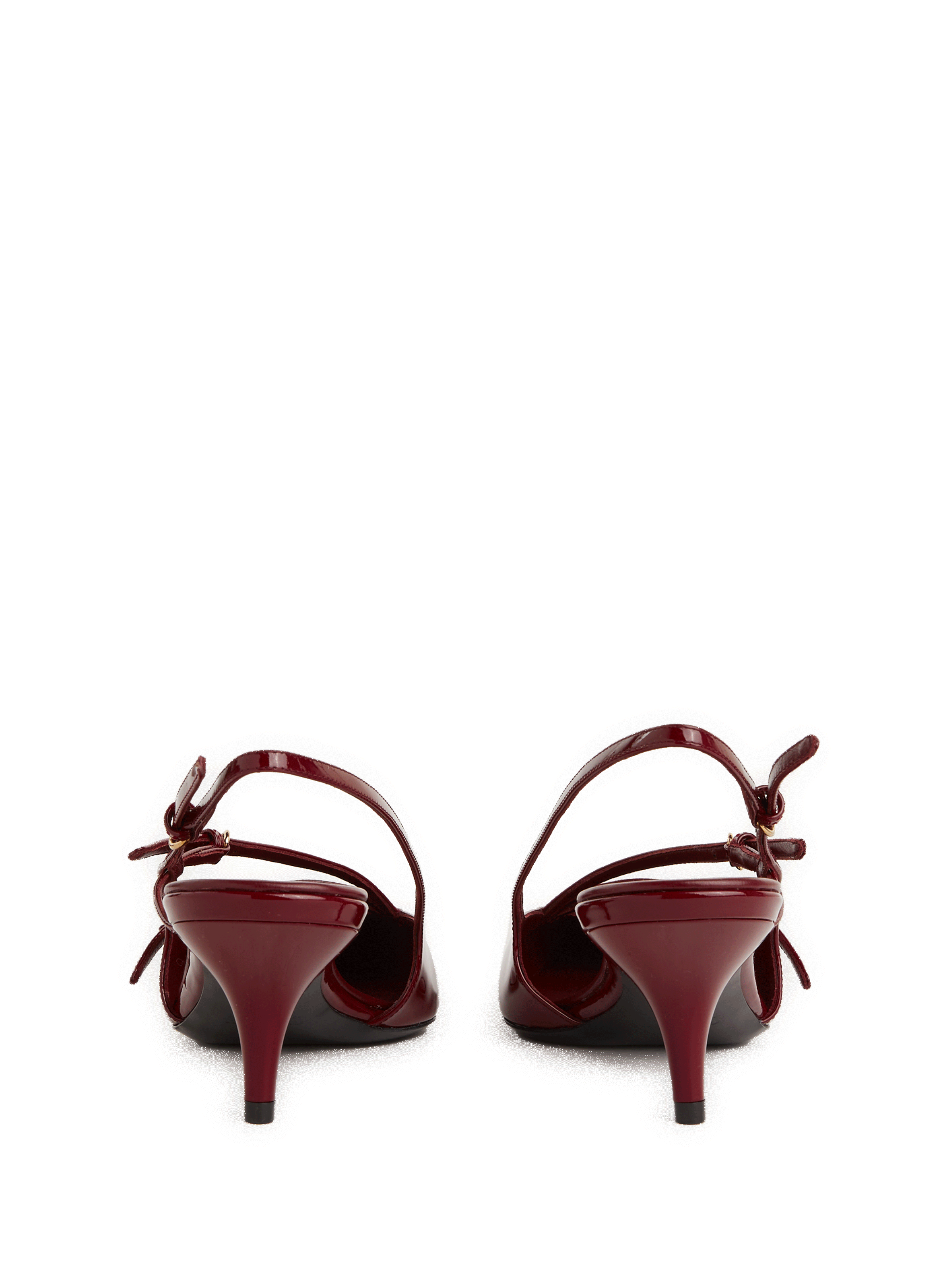 Sling back en cuir verni MIU MIU Rouge