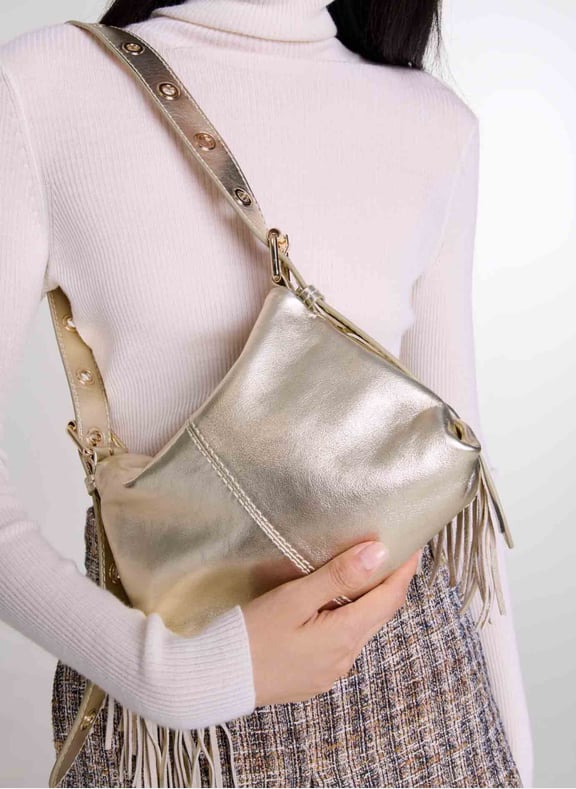 Sac bandoulière en cuir lisse miss m mini Doré by MAJE MAJE Sac bandoulière en cuir lisse miss m mini Doré
