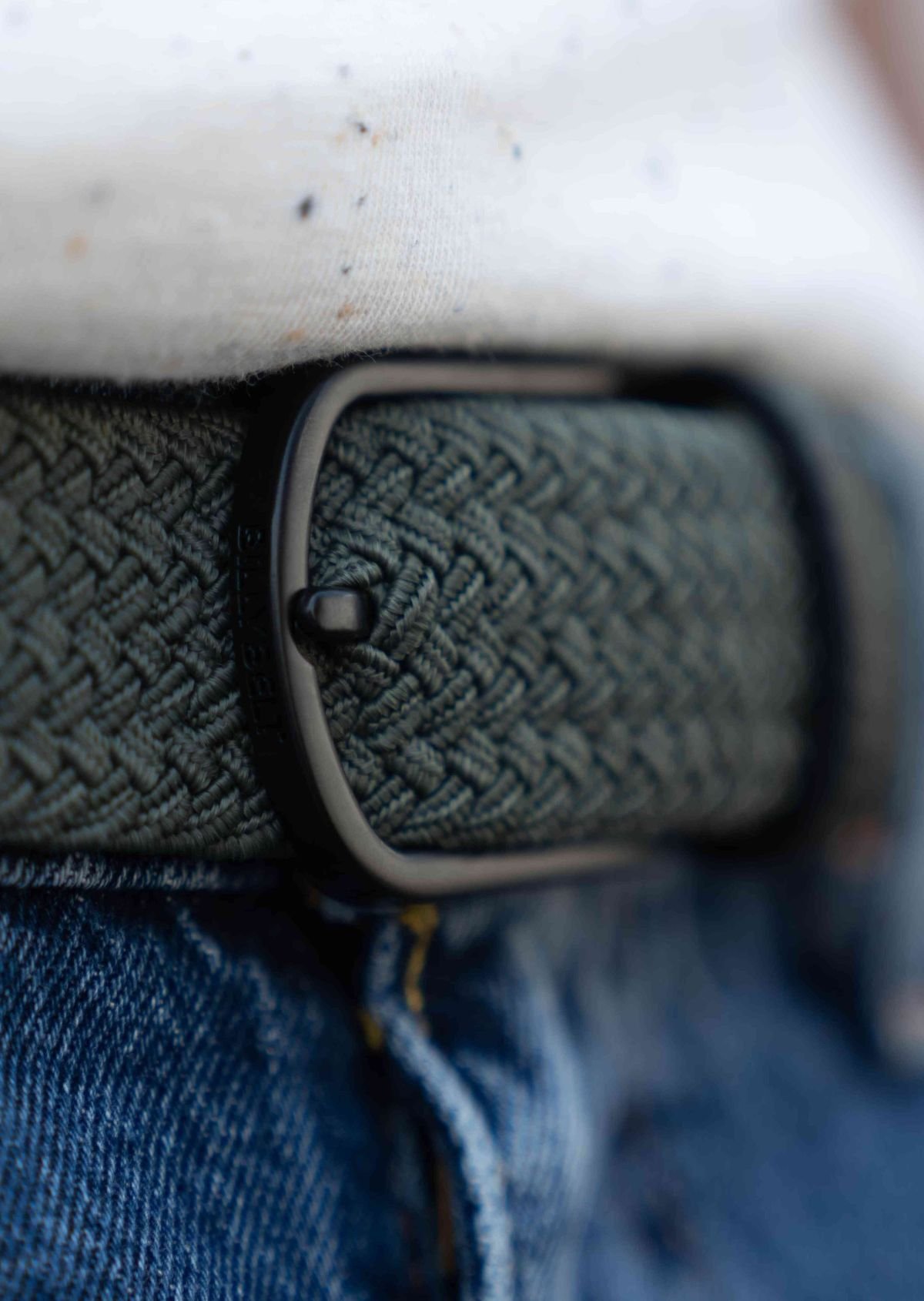 Ceinture tressée élastique unie BILLYBELT Vert