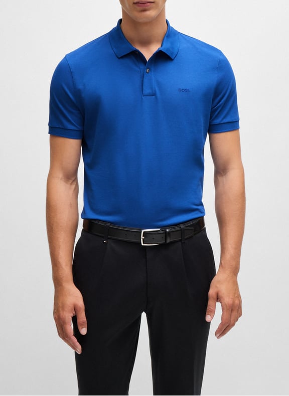 Polo regular-fit en coton bio Bleu by BOSS BOSS Polo regular-fit en coton bio Bleu