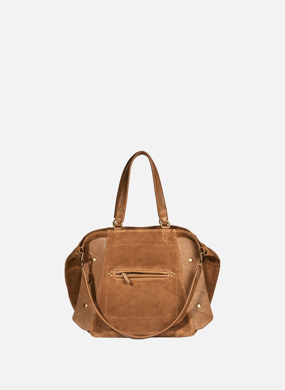 Sac cabas Roger en croûte de cuir Marron by JÉRÔME DREYFUSS JÉRÔME DREYFUSS Sac cabas Roger en croûte de cuir Marron