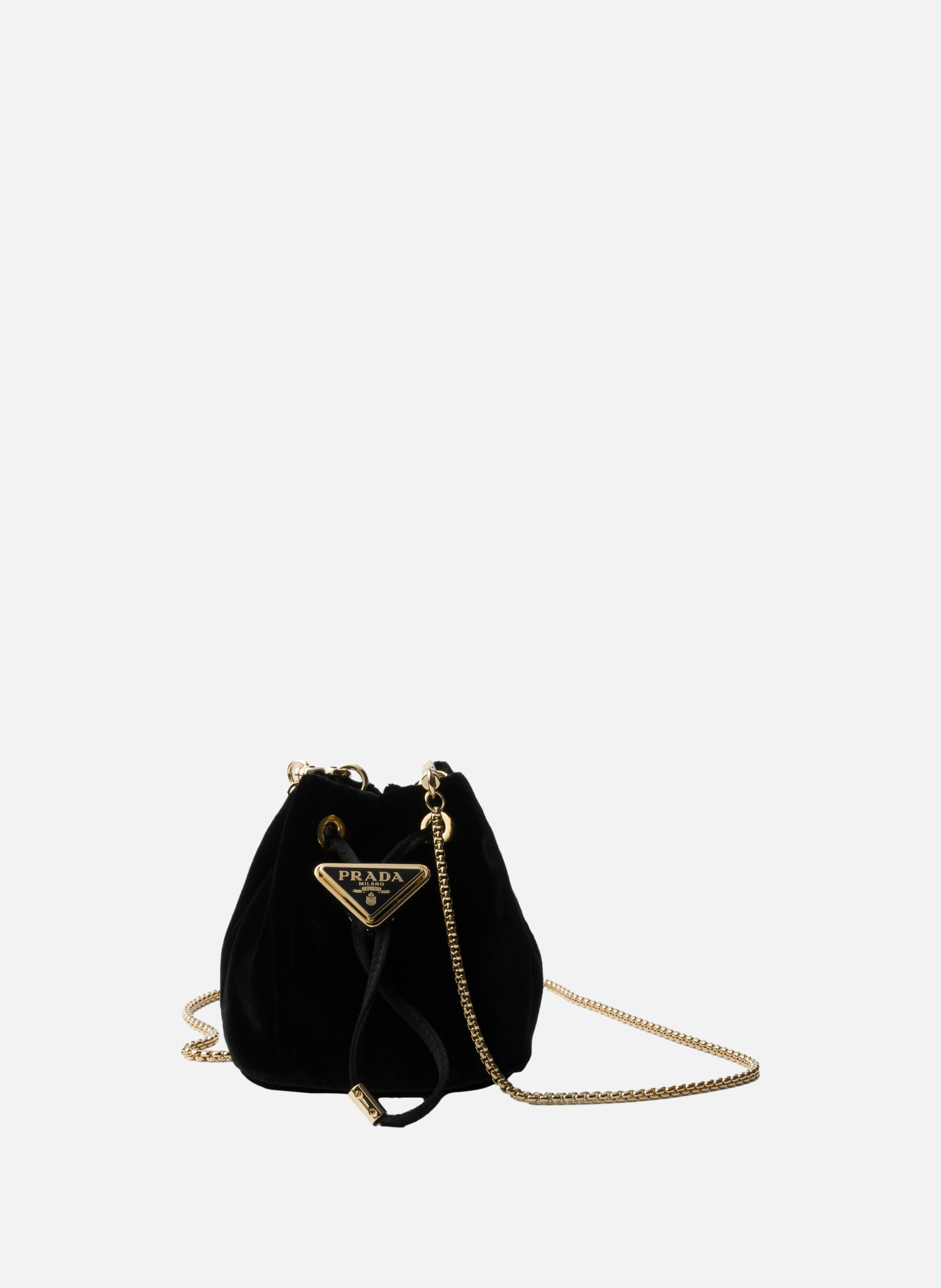 PRADA Mini pochette en velours Noir