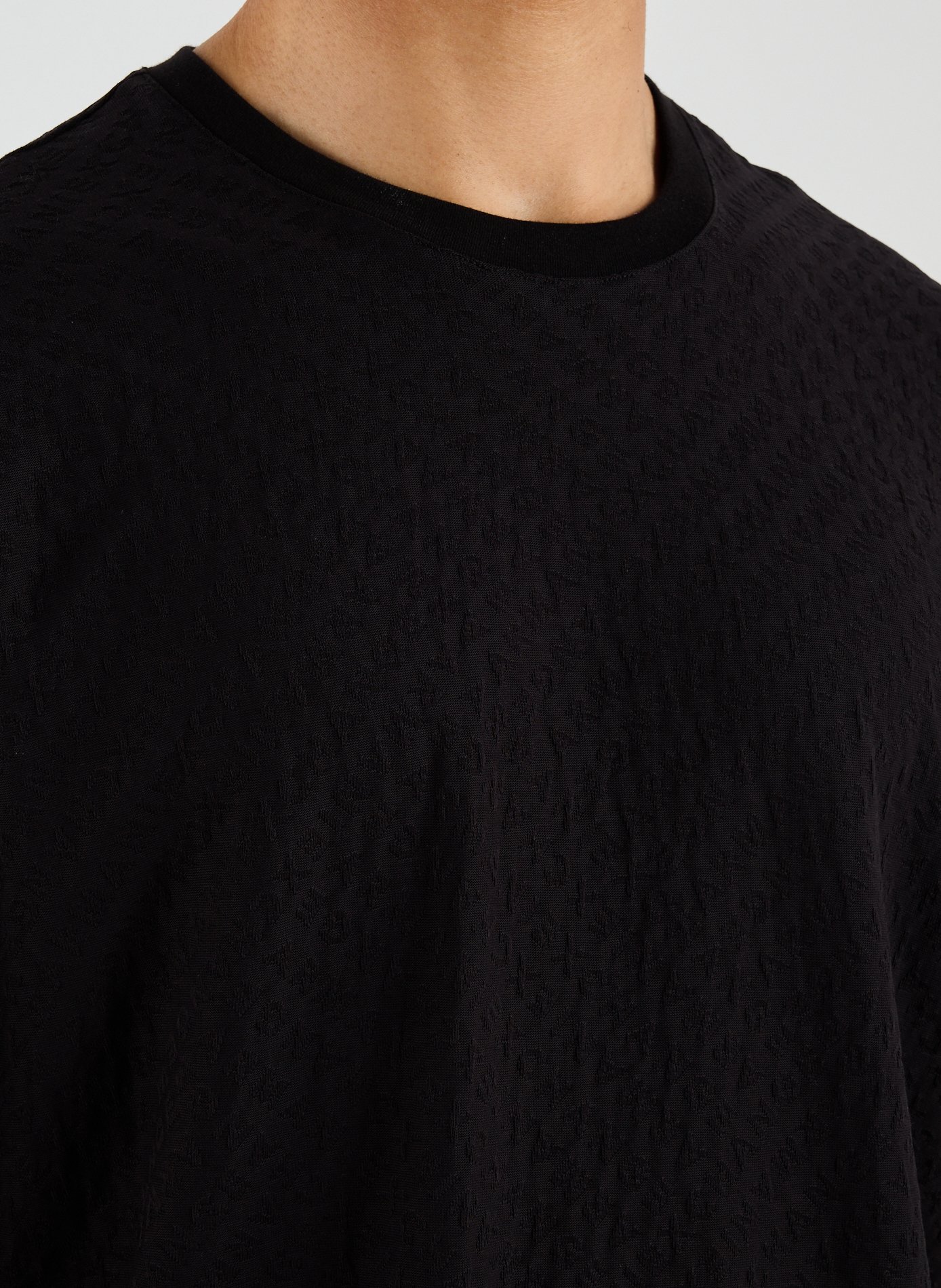 Jacquard straight t-shirt ARMANI EXCHANGE Black