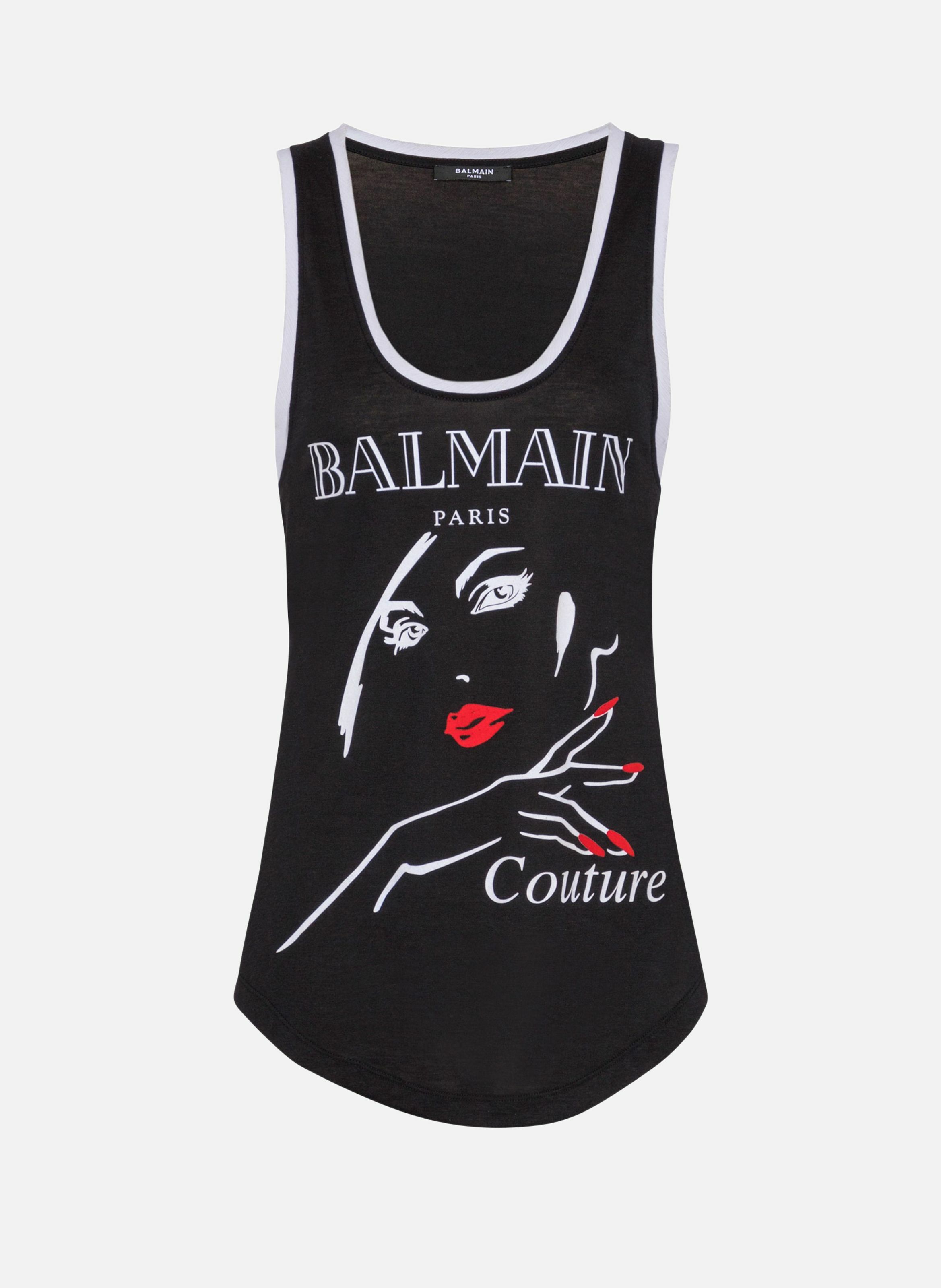 Débardeur fluide floqué balmain beauty BALMAIN Noir