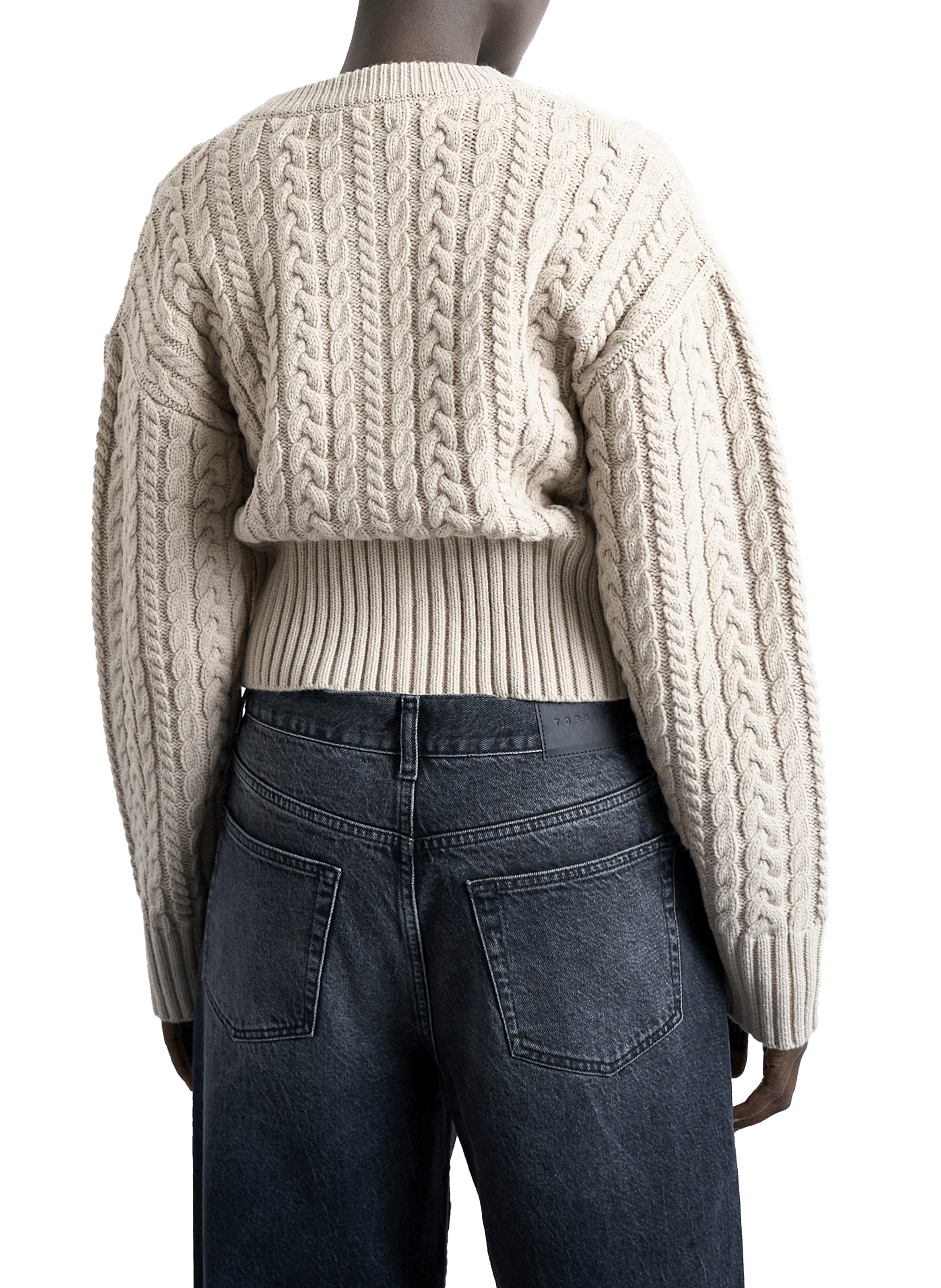 Gilet en maille torsadée TOPSHOP Blanc