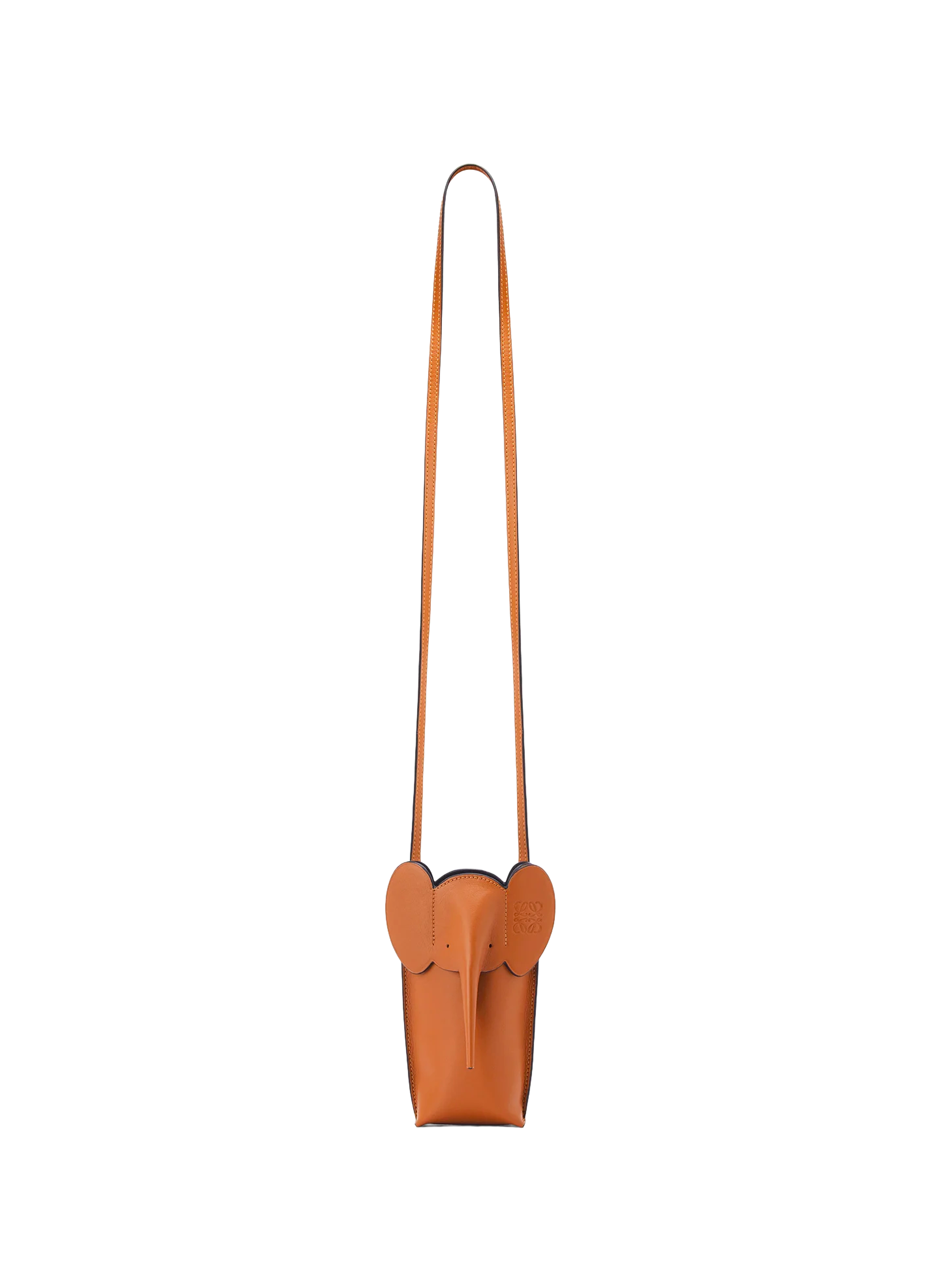 Classic calf leather elephant clutch LOEWE Brown