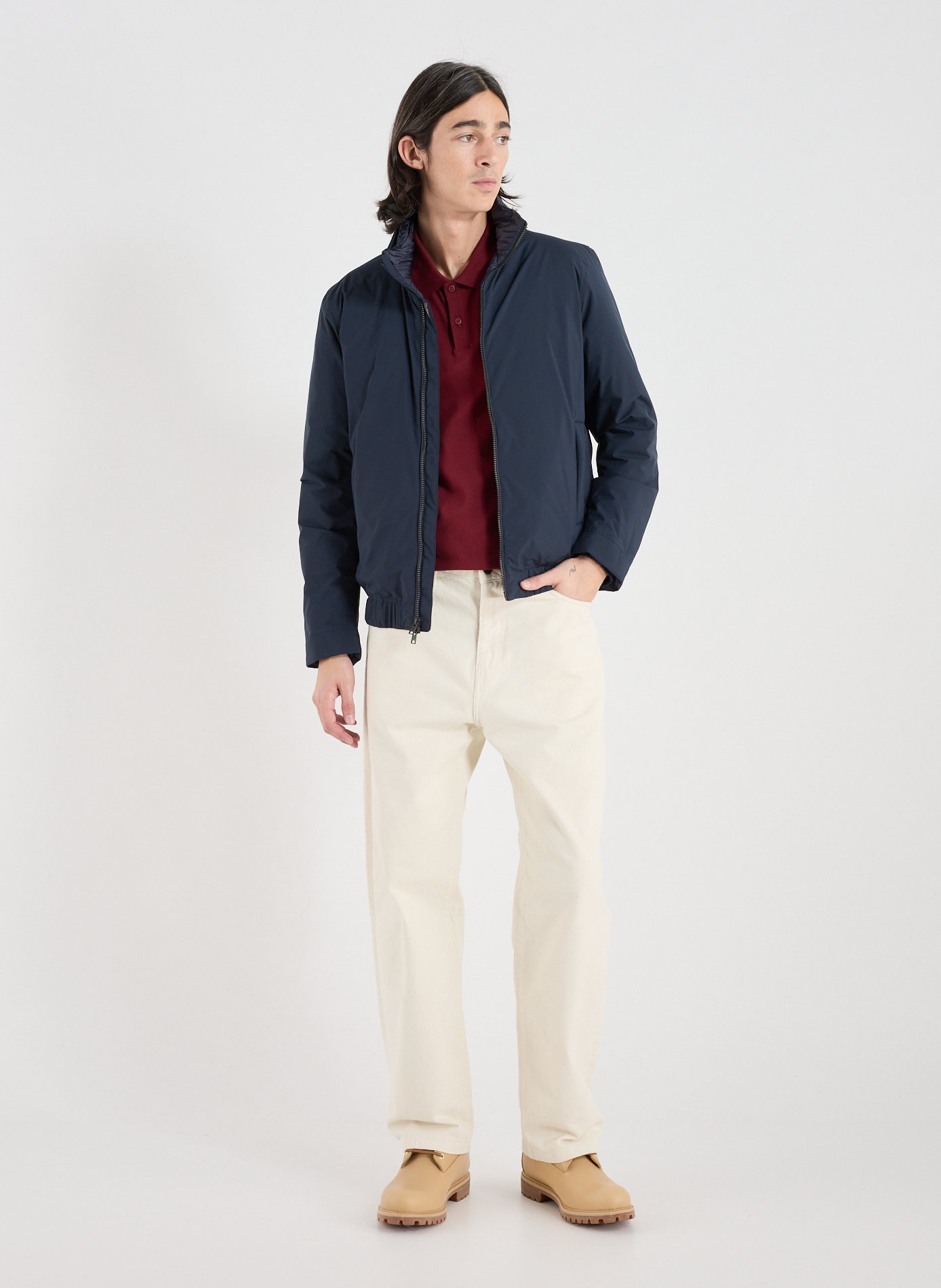 Veste droite à col classique WOOLRICH Bleu