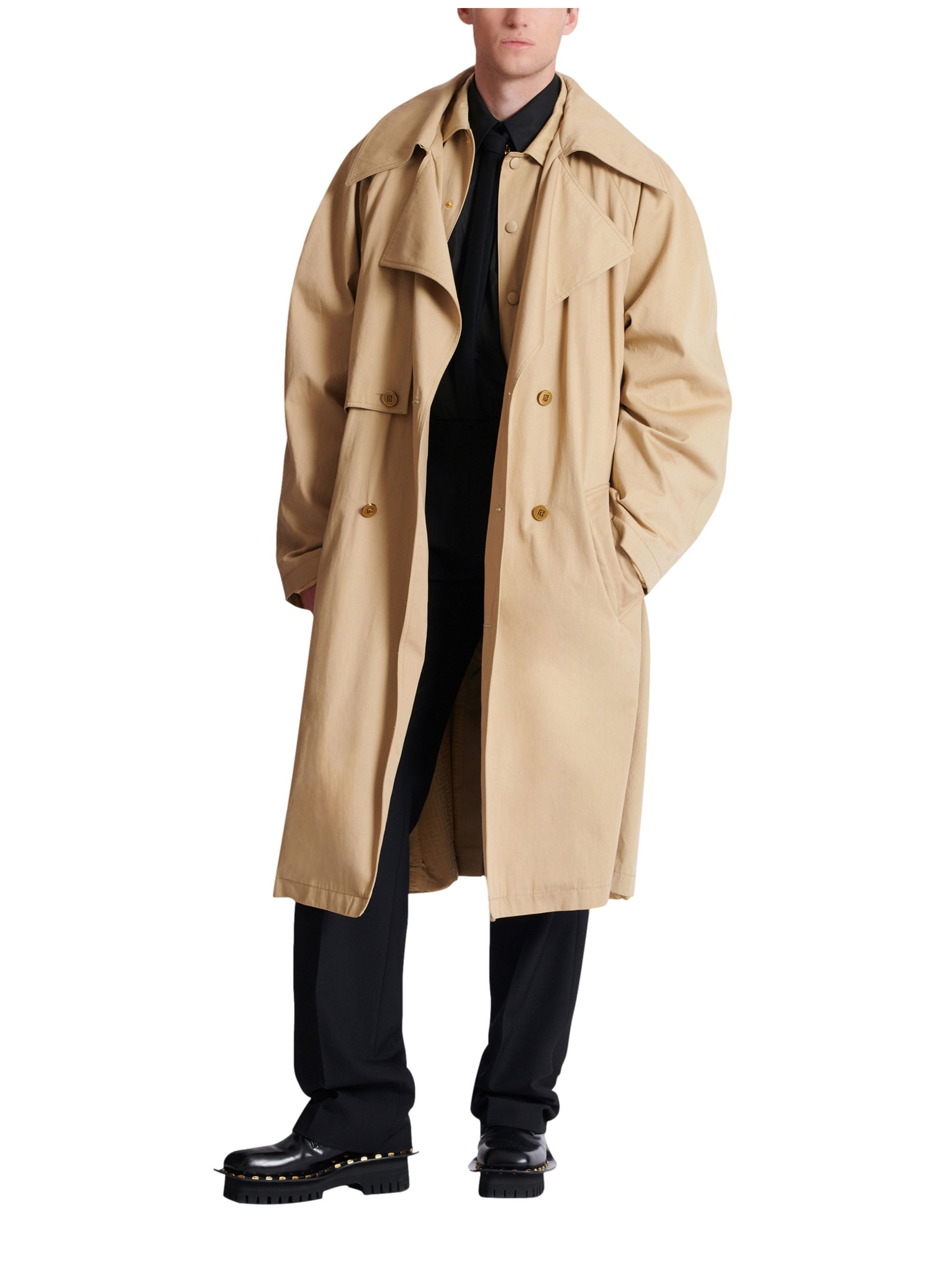 Trench en toile de coton BALMAIN Beige