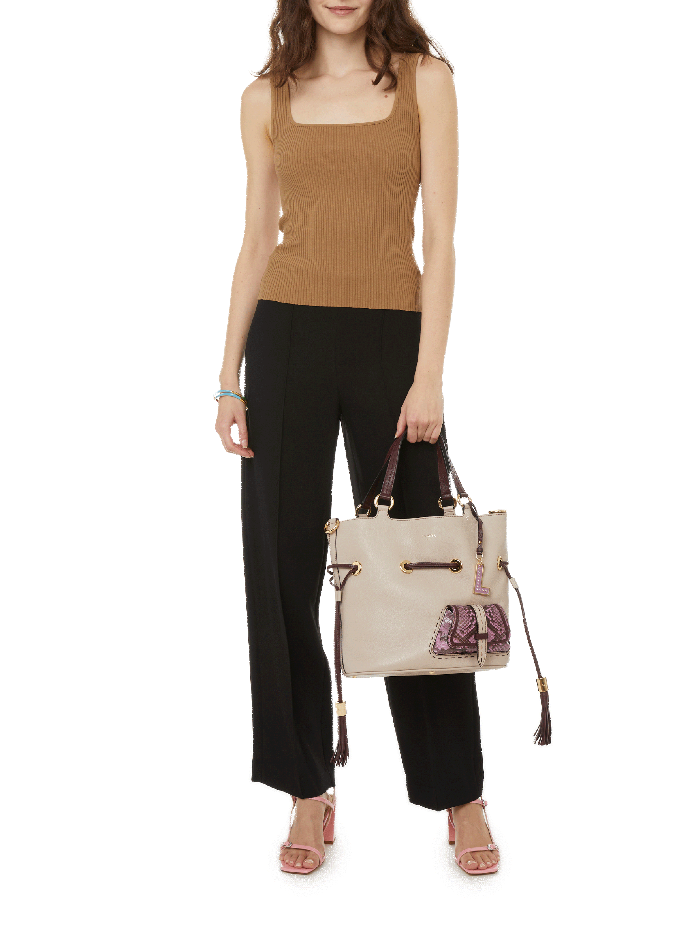 Sandales à talon Hilda en cuir AEYDE Rose