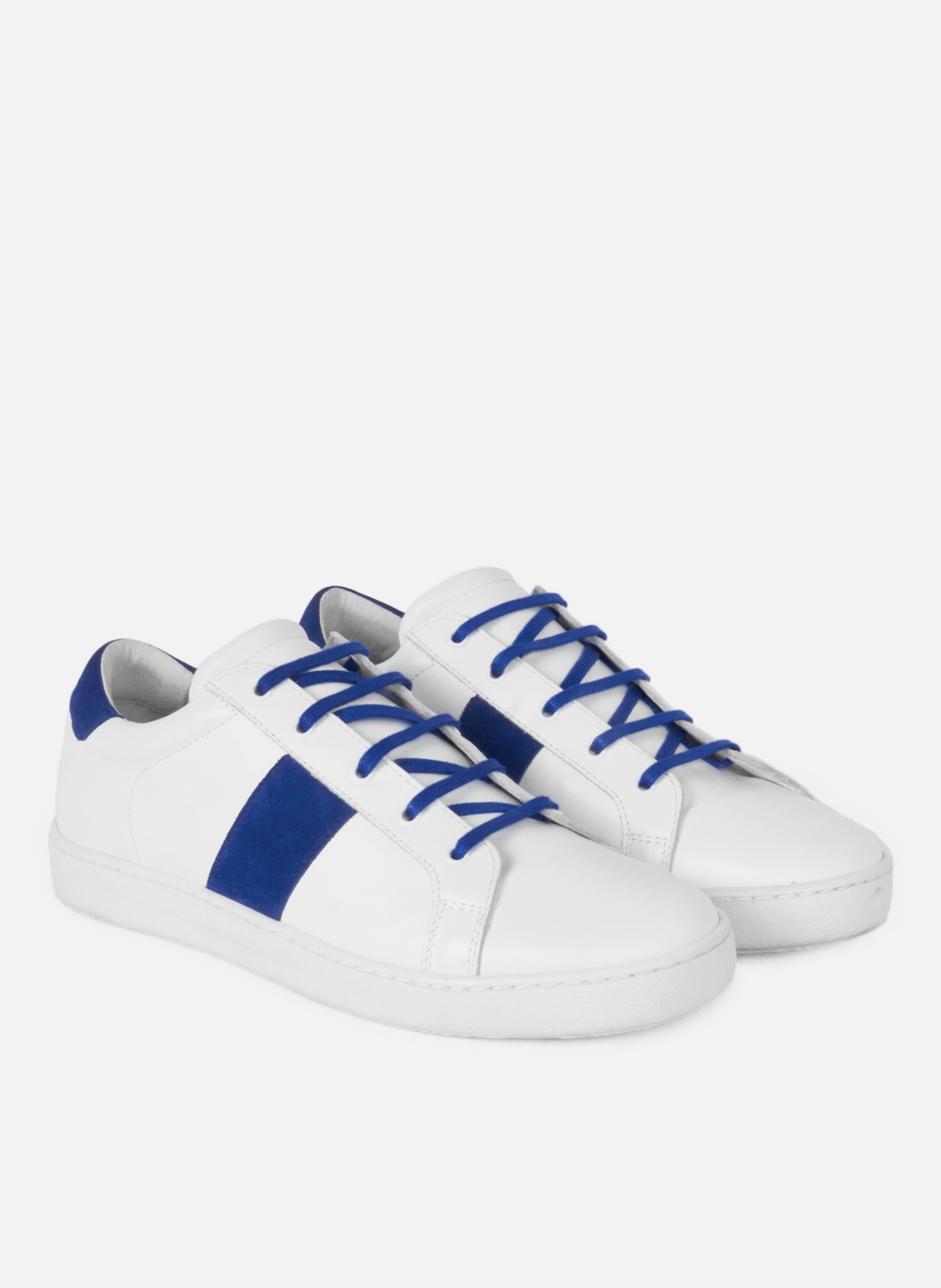 Tennis lacet arthur cuir lisse JULES & JENN Bleu