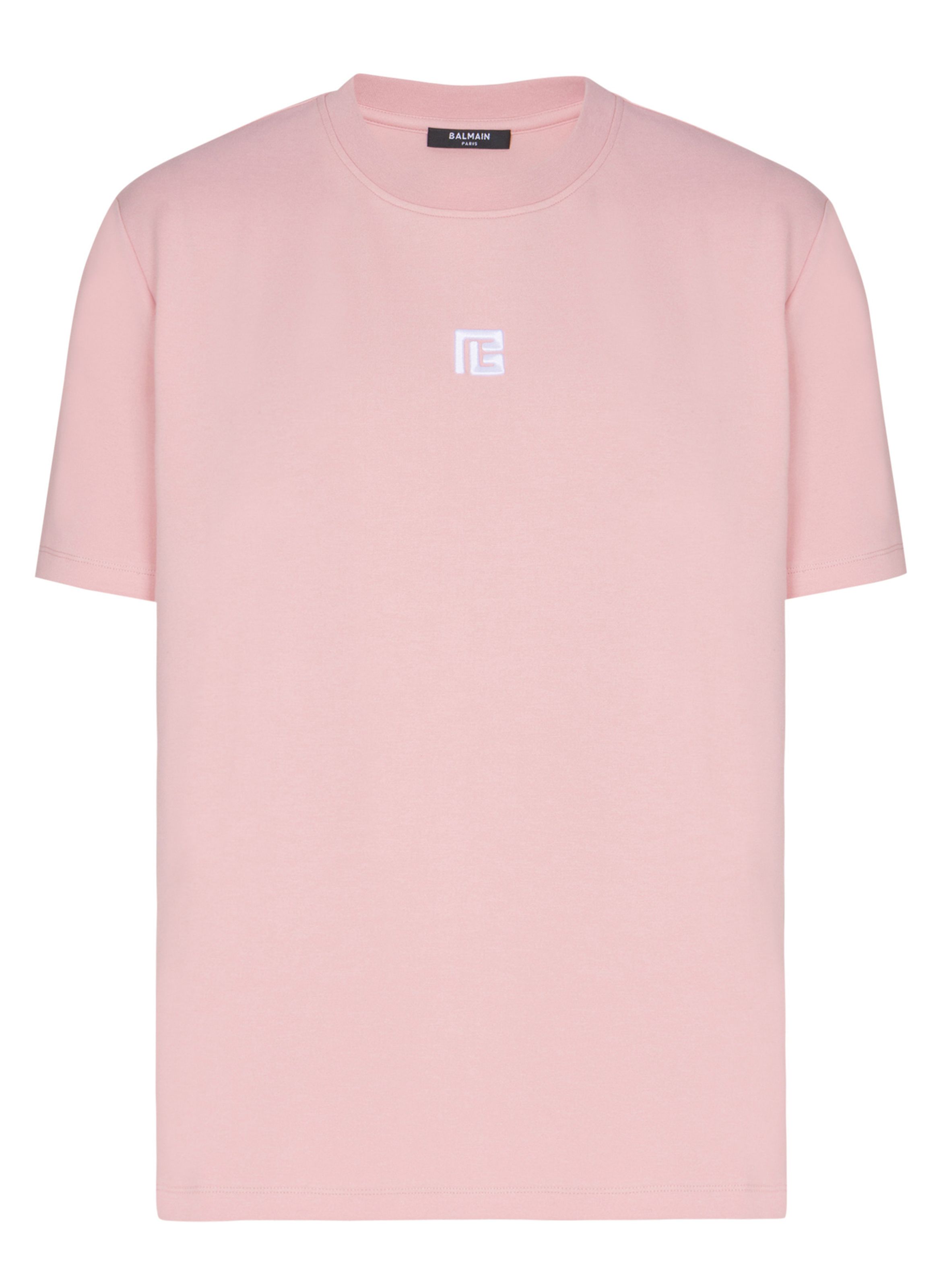 T-shirt avec logo brodé BALMAIN Rose