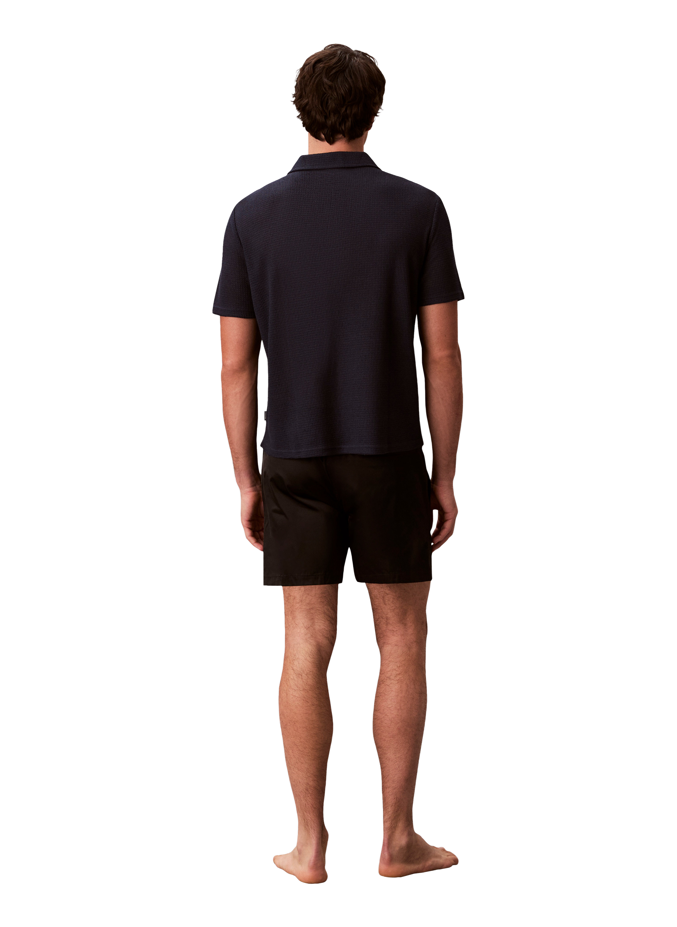 Polo droit manches courtes texturé CALVIN KLEIN Bleu