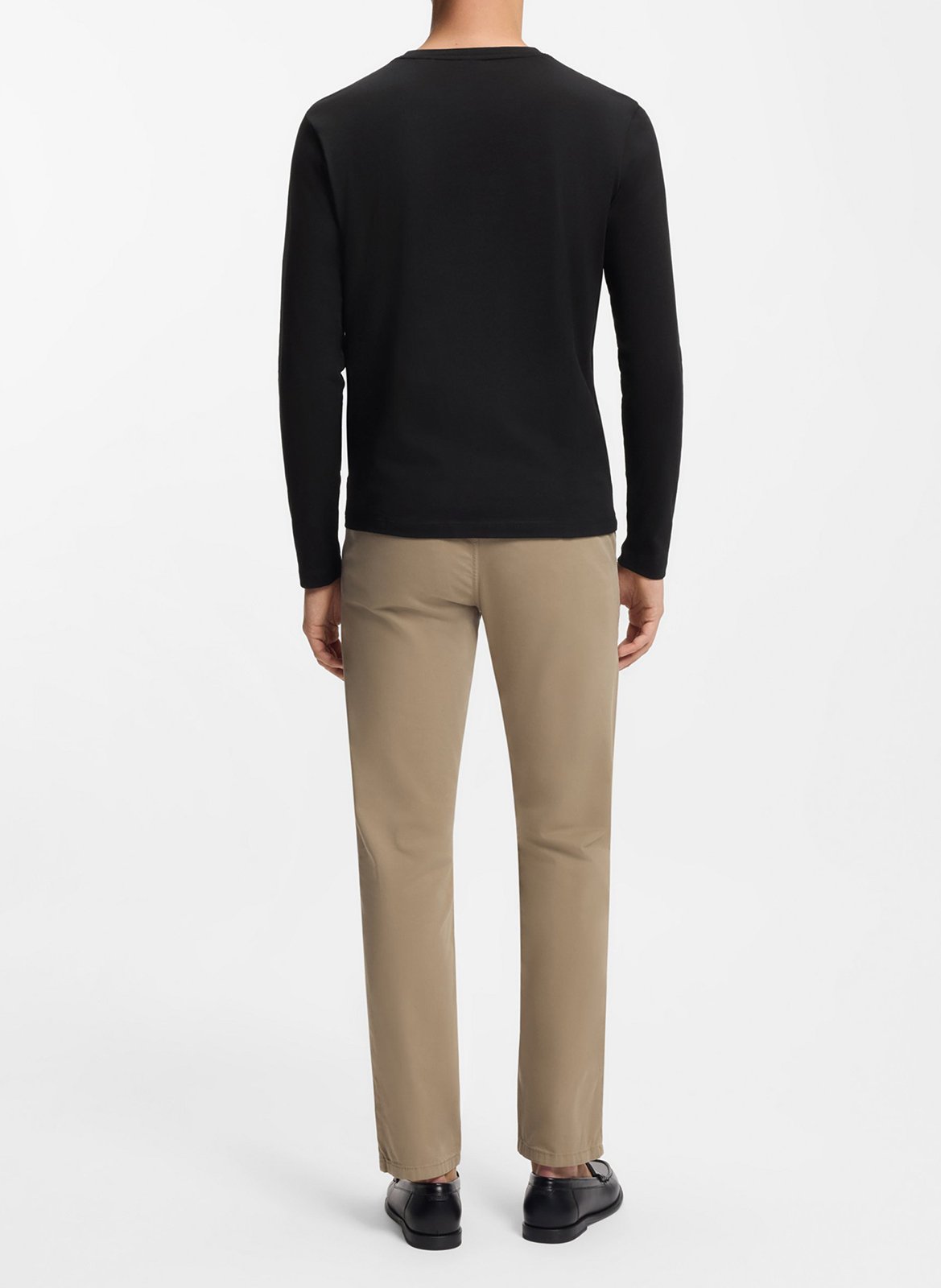 Tee-shirt droit col rond en coton BOSS Noir