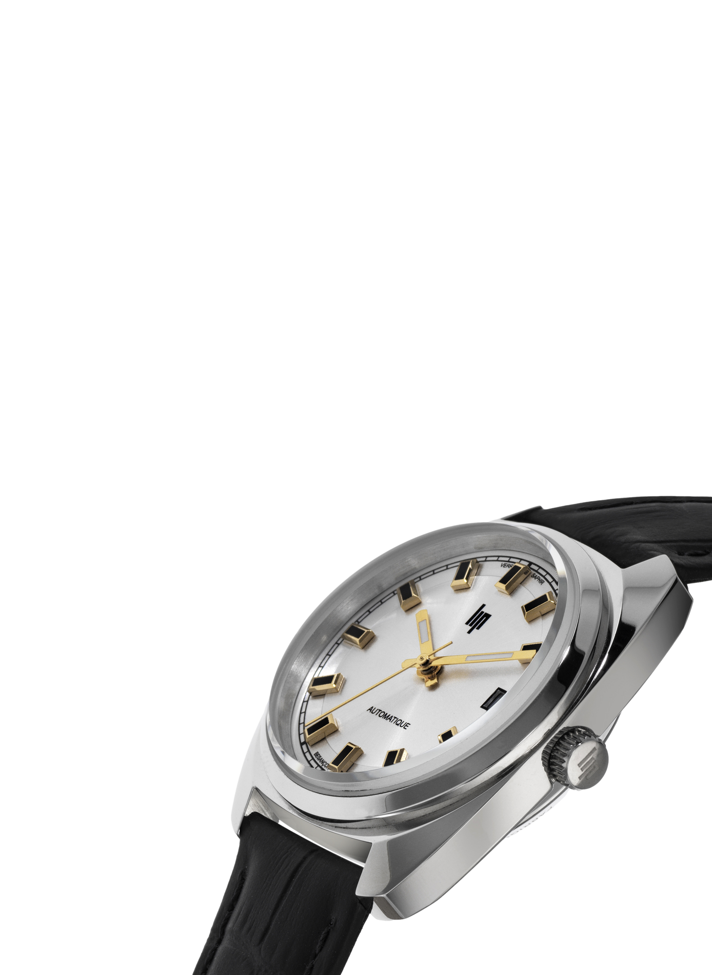 Montre quartz bracelet en cuir LIP Argent