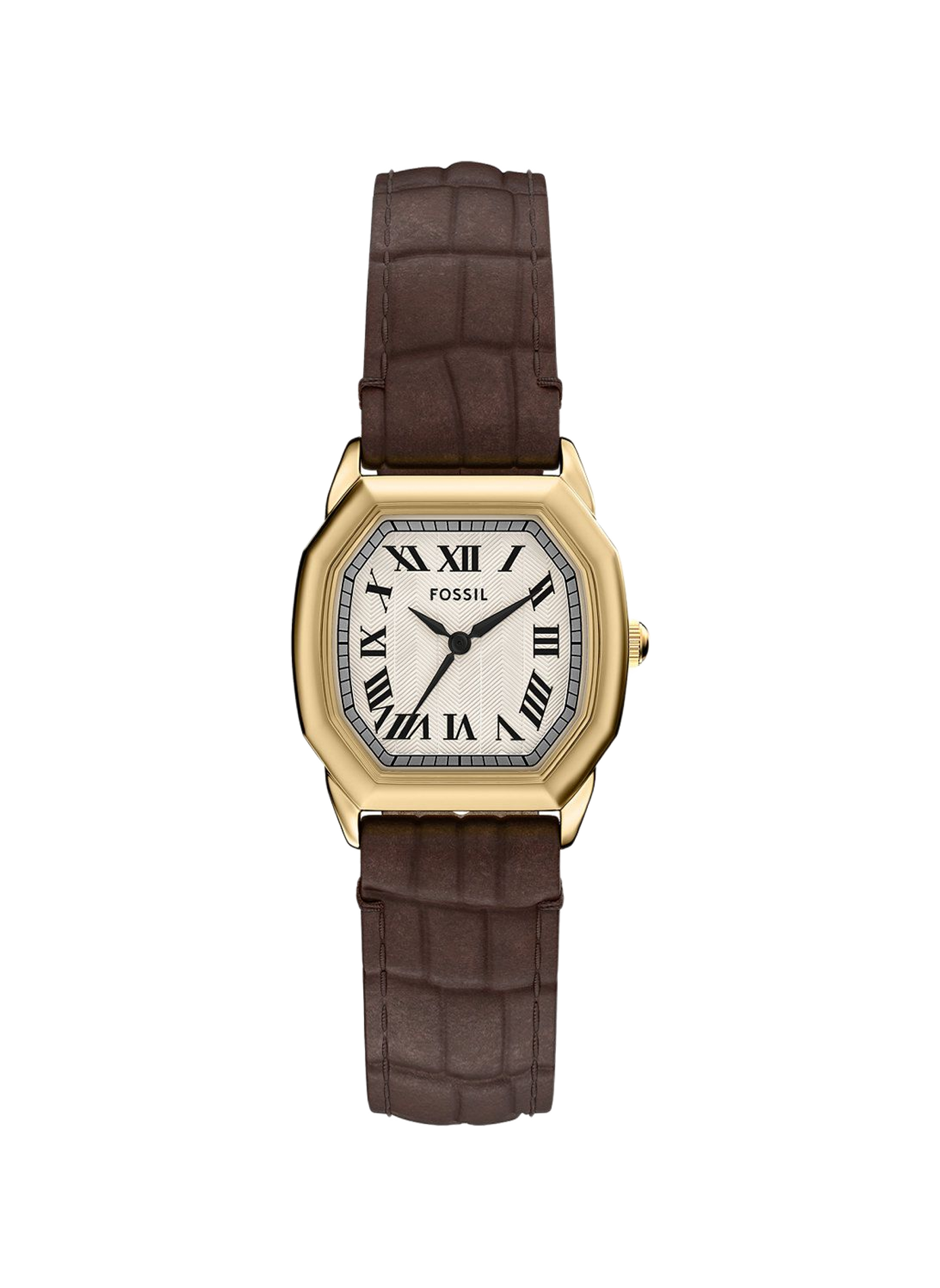 Montre quartz bracelet en cuir FOSSIL Marron