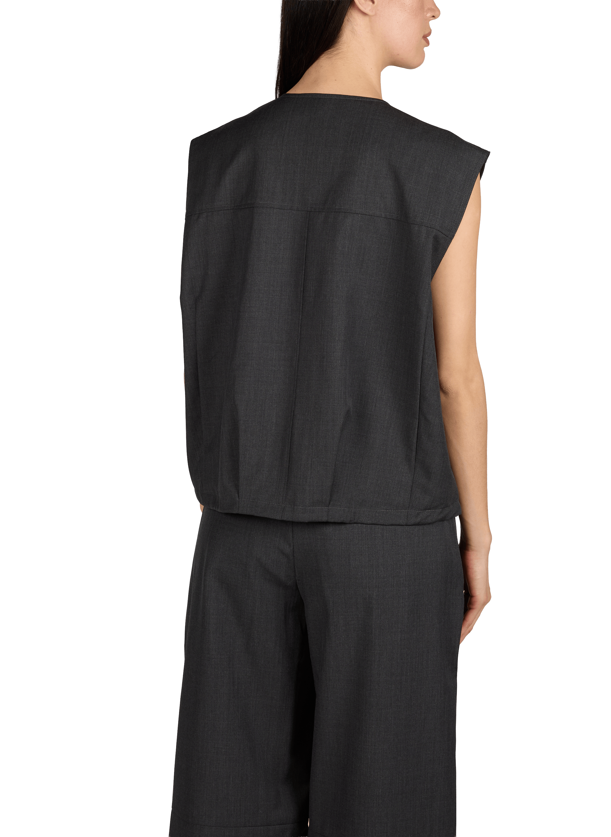 Sleeveless round neck vest SAMSOE SAMSOE Grey