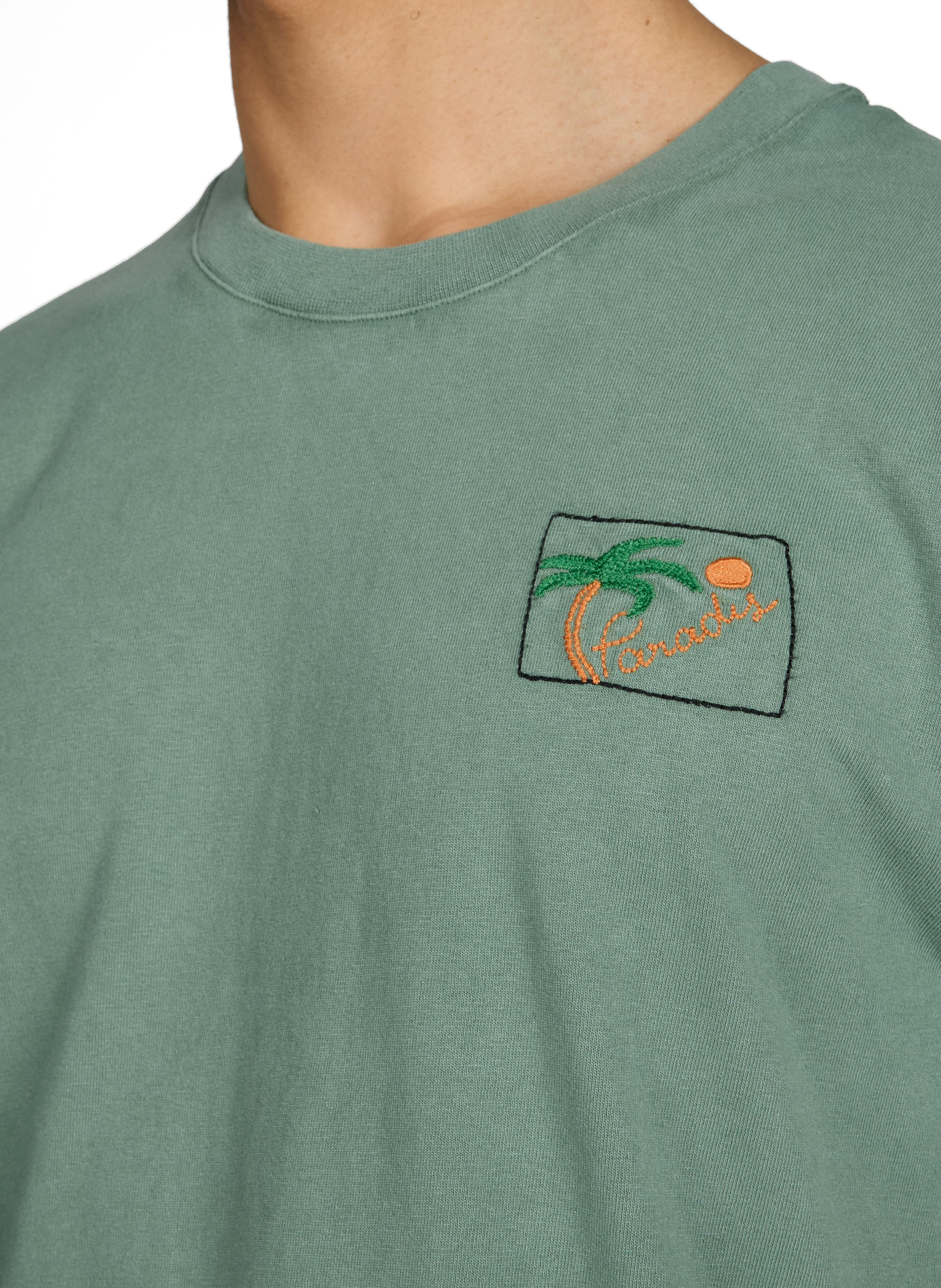 Patureau embroidered organic cotton T-shirt MAISON LABICHE Green