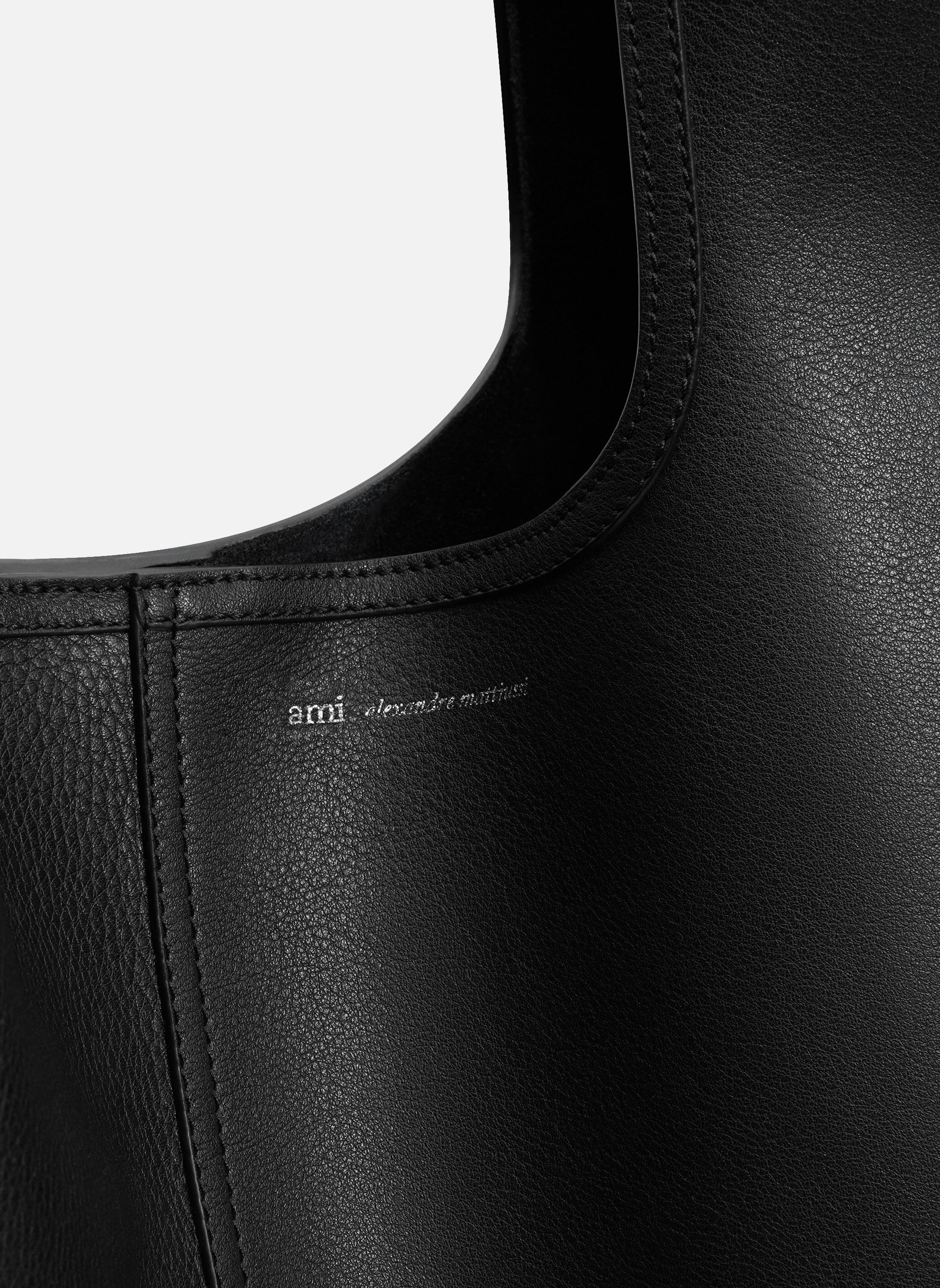 Sac Hobo Etienne En Cuir Souple unisexe AMI PARIS Noir