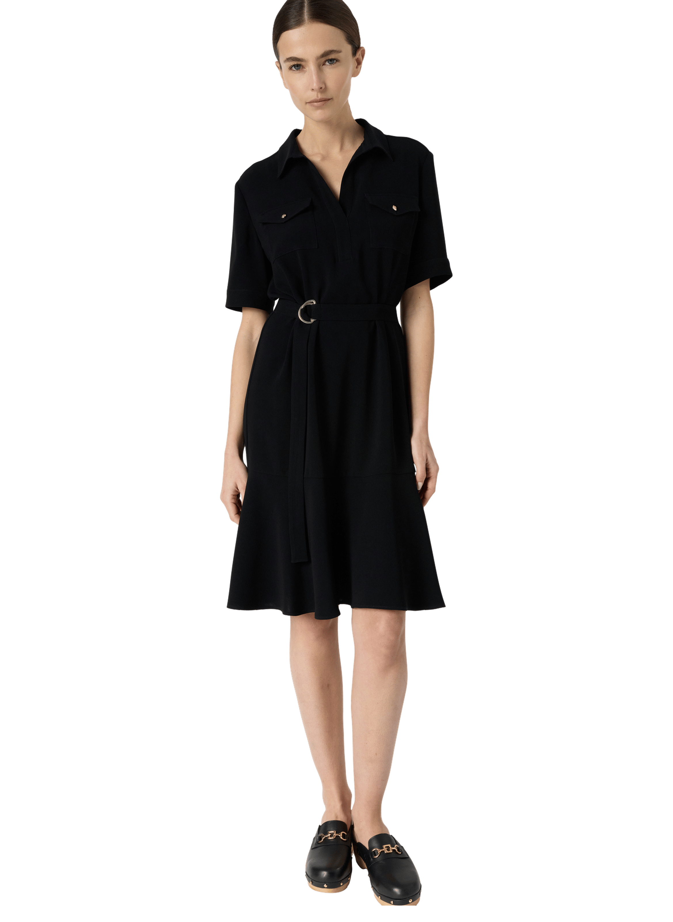 Robe chemise en microfibre -romyne GERARD DAREL Noir