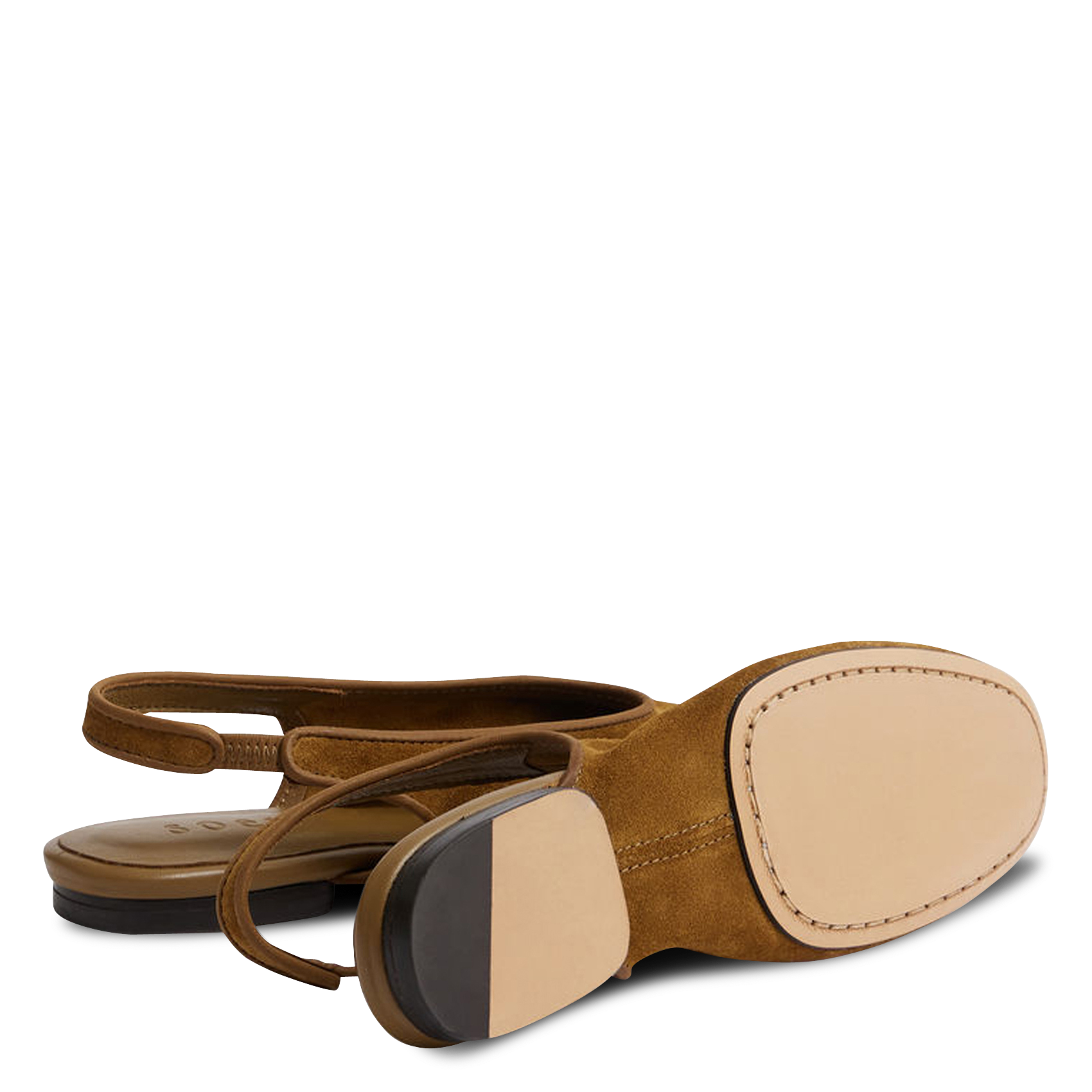 Ballerines slingbacks en cuir velours emmett SOEUR Marron