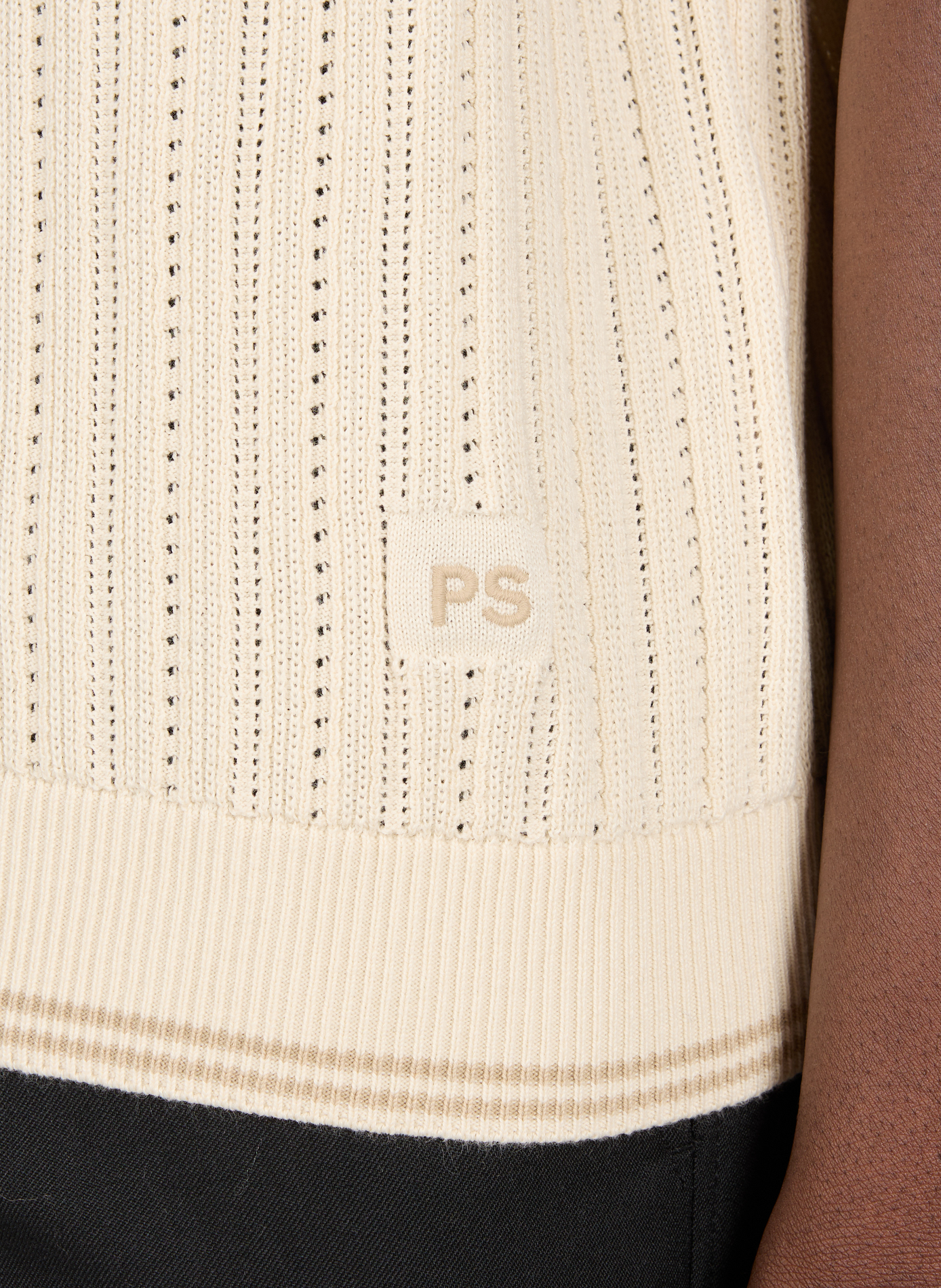 Polo ajouré en coton organique PAUL SMITH Blanc