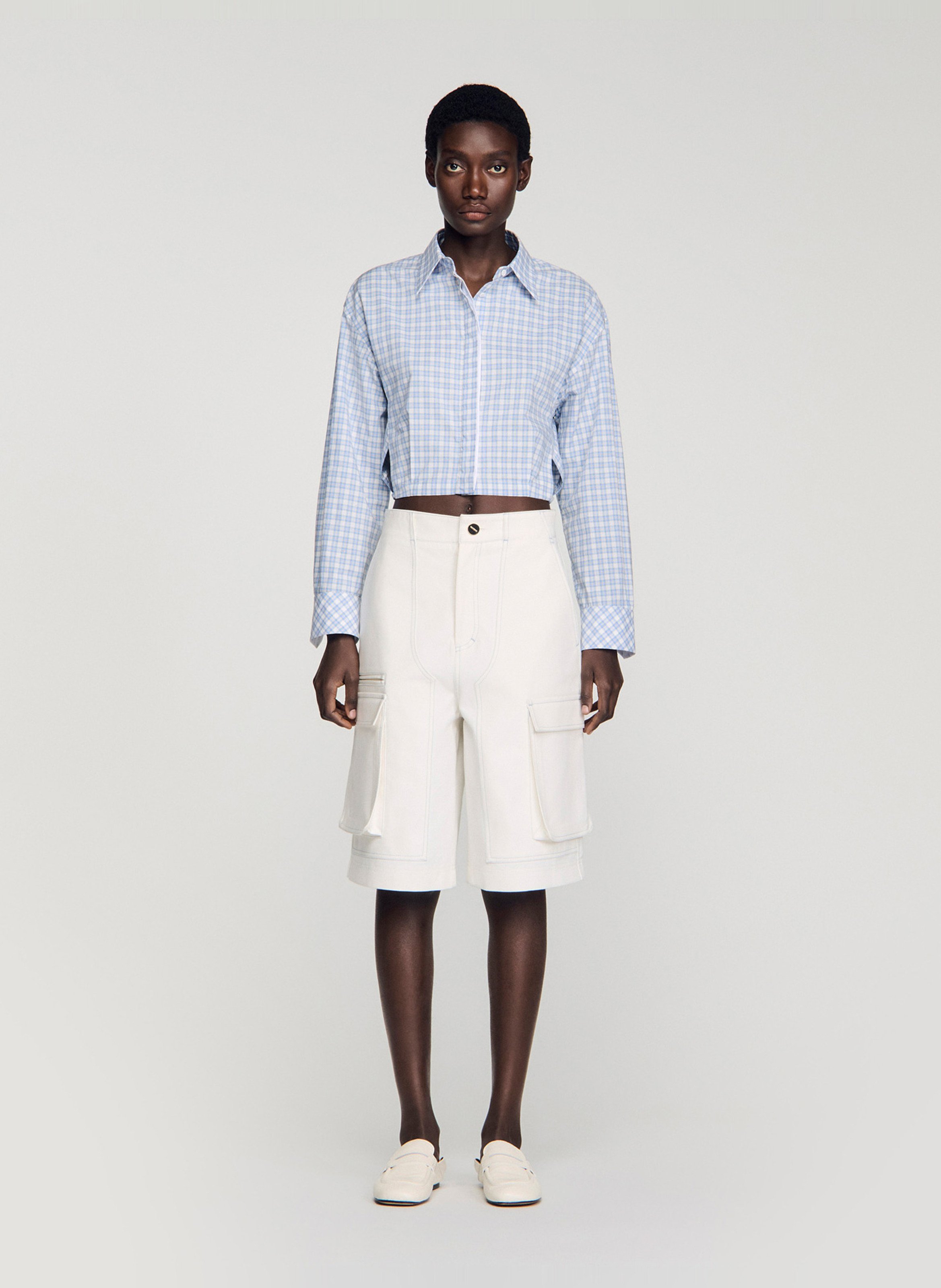 Bermuda en coton SANDRO Blanc