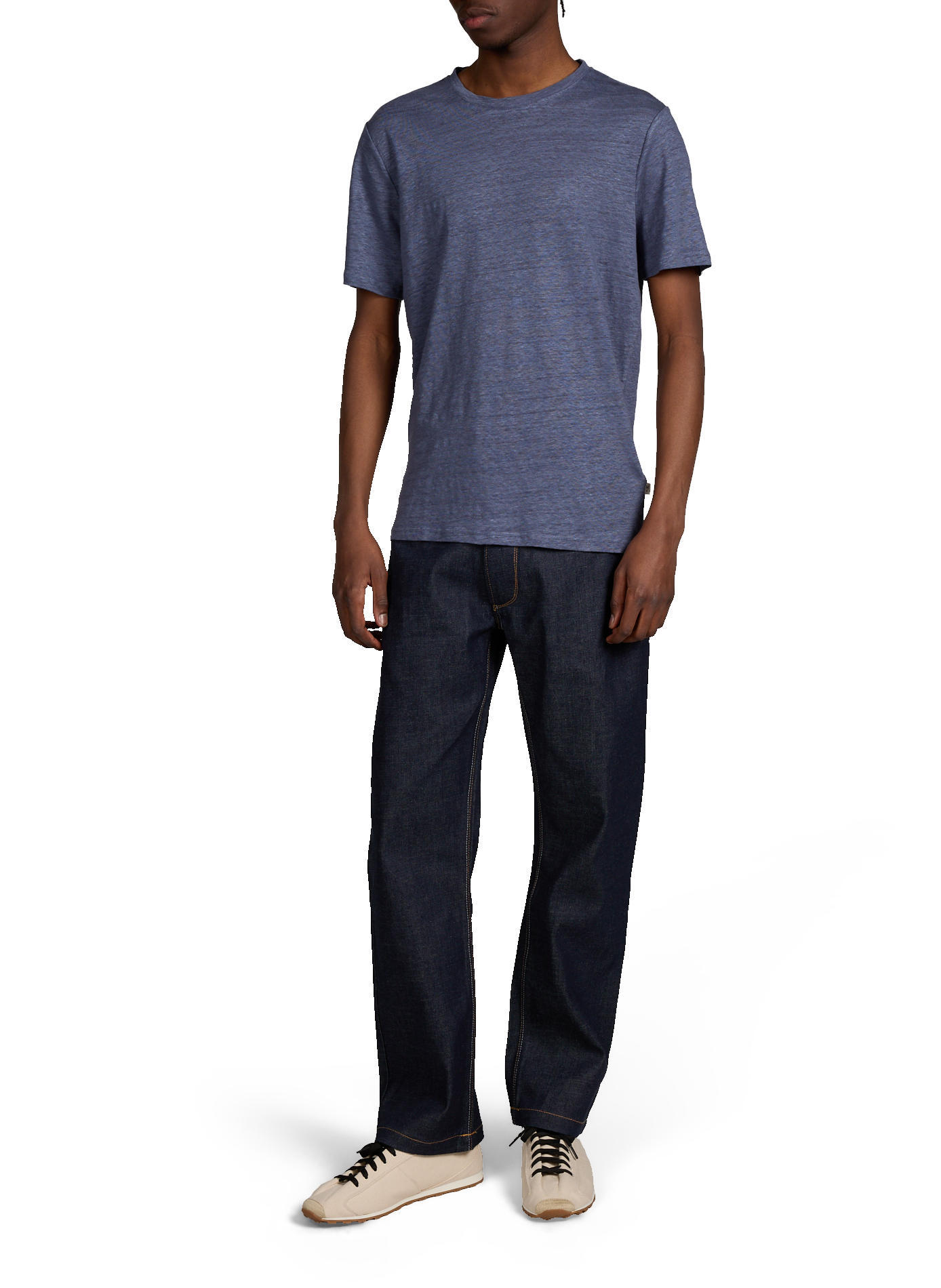 Straight linen t-shirt KNOWLEDGE COTTON Blue