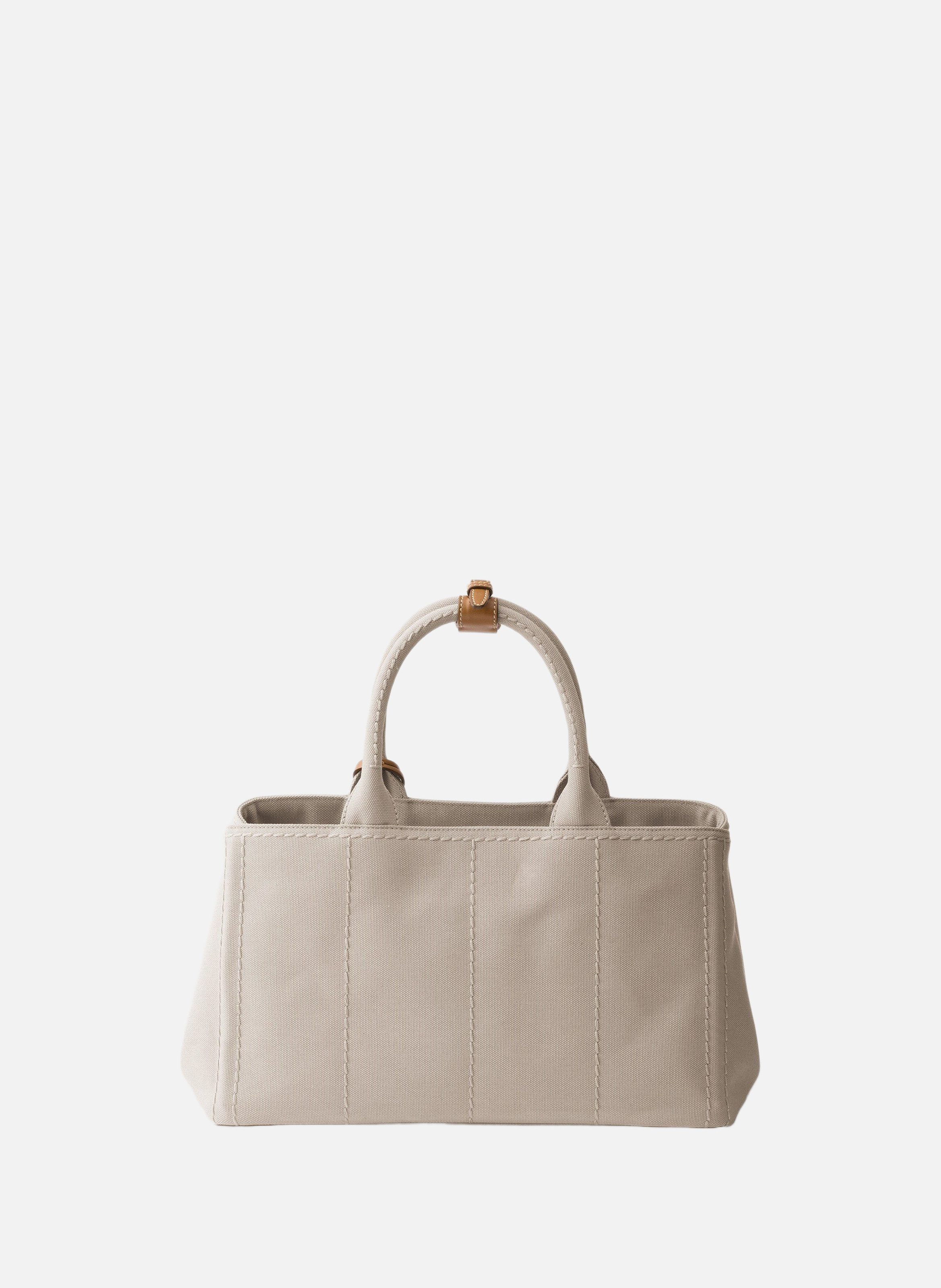 Grand sac cabas prada jardinière en toile de coton PRADA Beige