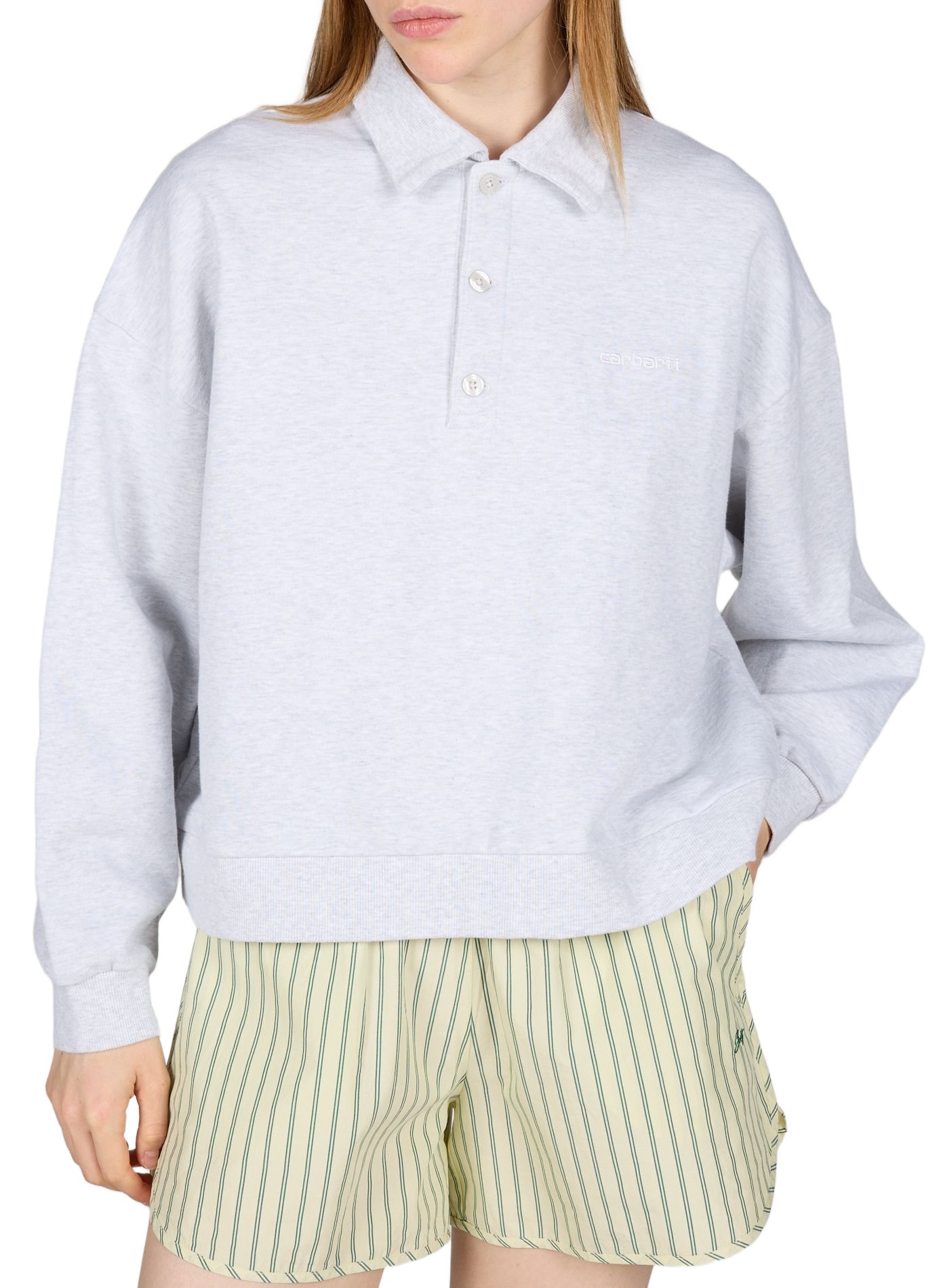 Sweat polo Brenta en coton CARHARTT WIP Gris