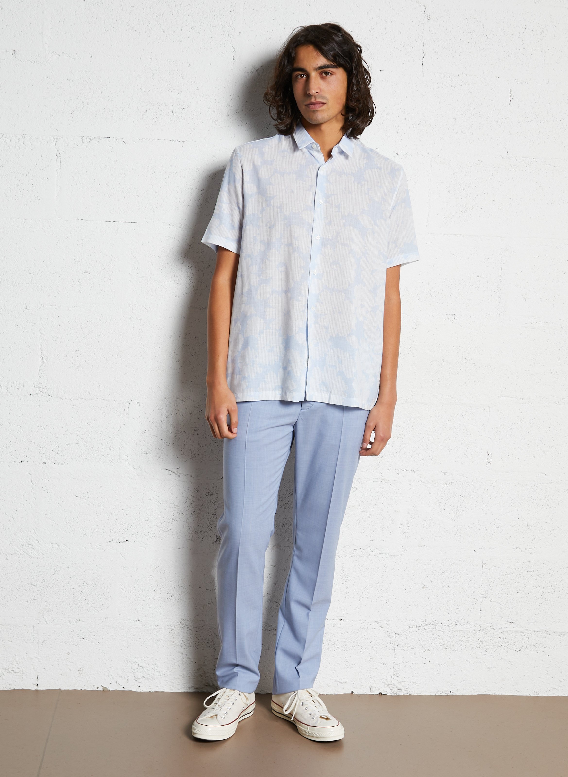 Pantalon de costume en laine mélangée IKKS Bleu