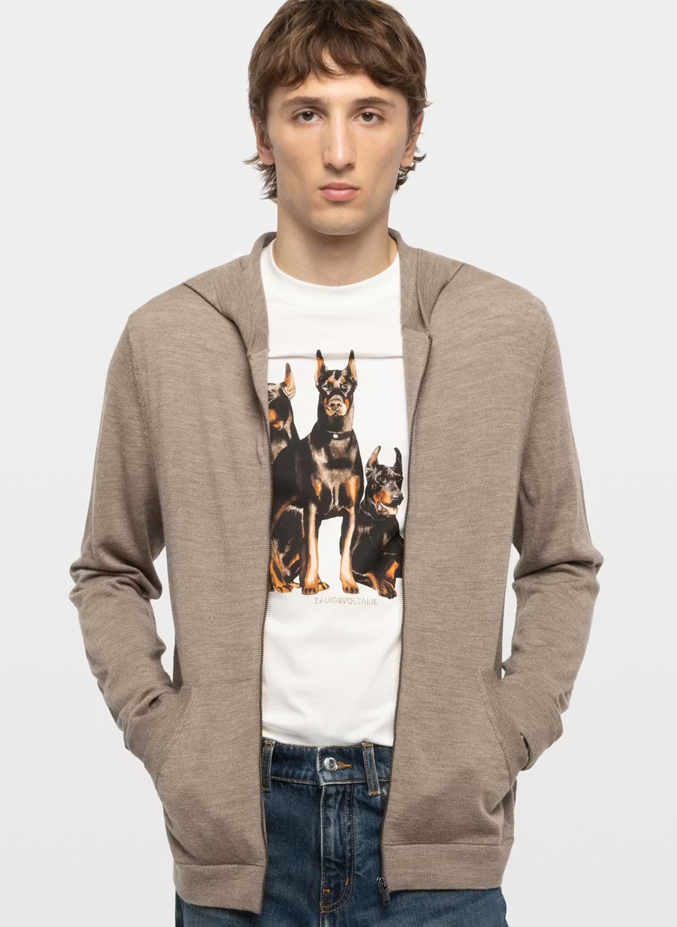 Sweat col rond en laine clash ZADIG&VOLTAIRE Beige