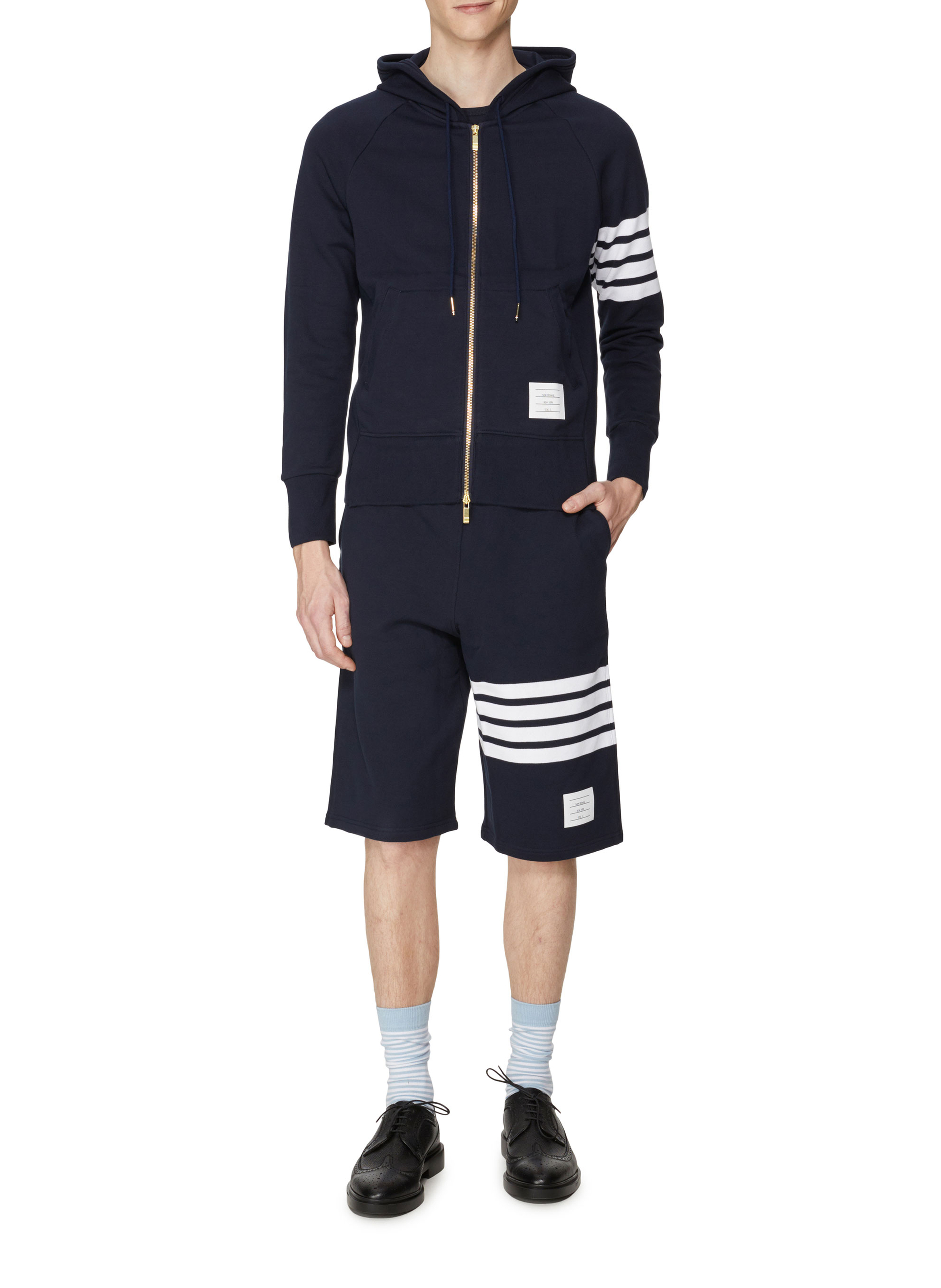 Katoenen hoodie THOM BROWNE Blauw