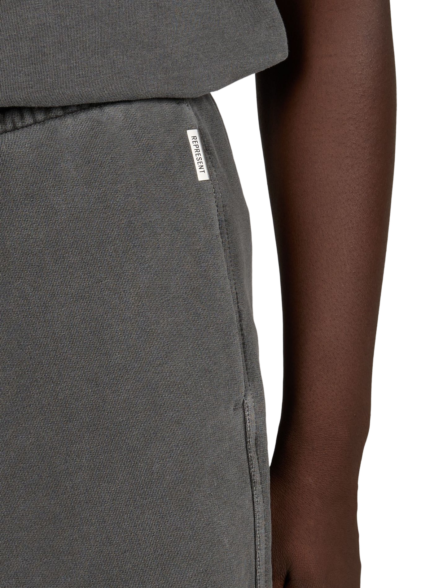 Cotton printed straight skirt REPRESENT Black