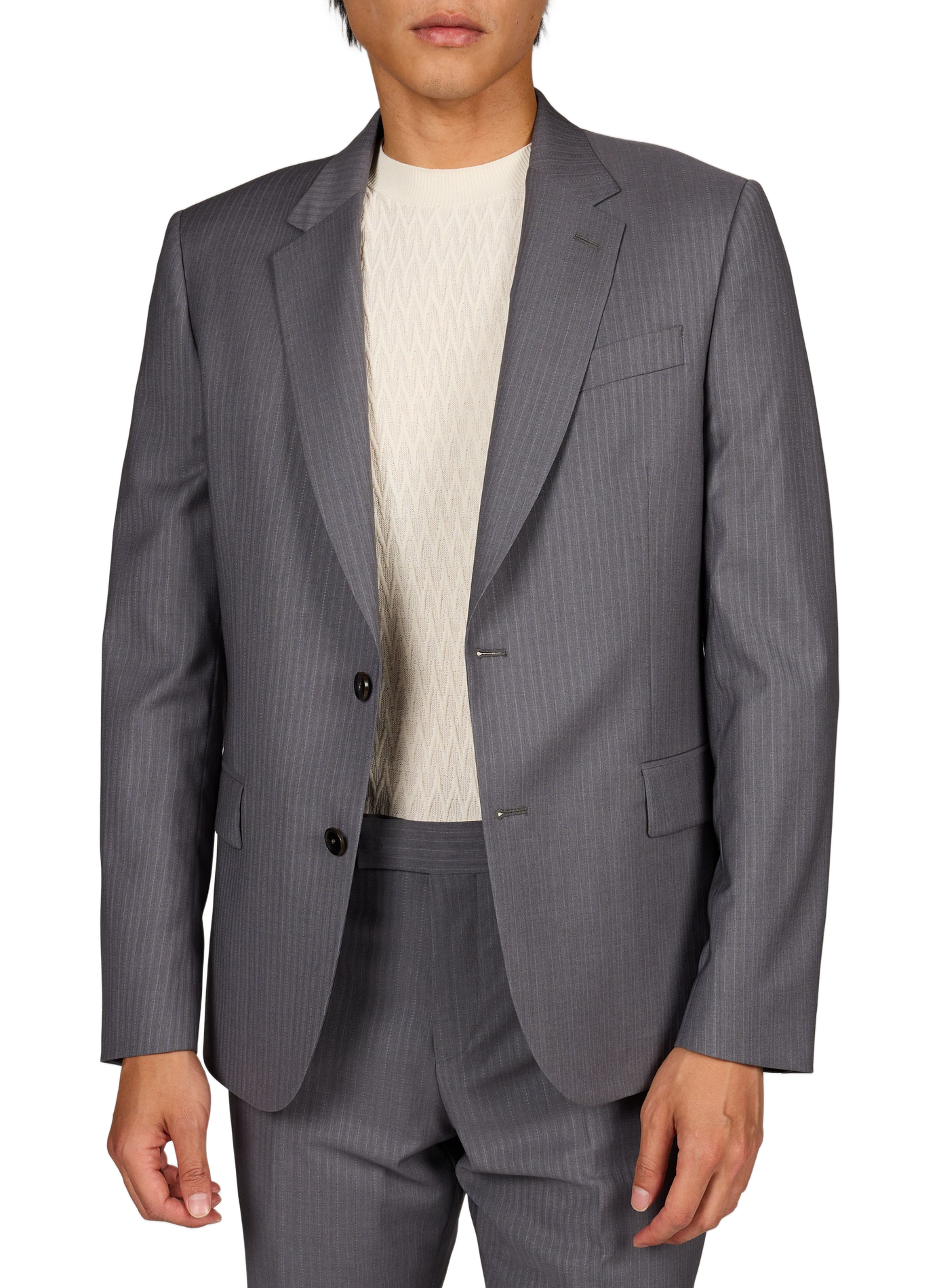 Two-piece wool striped suit PAUL SMITH Grey